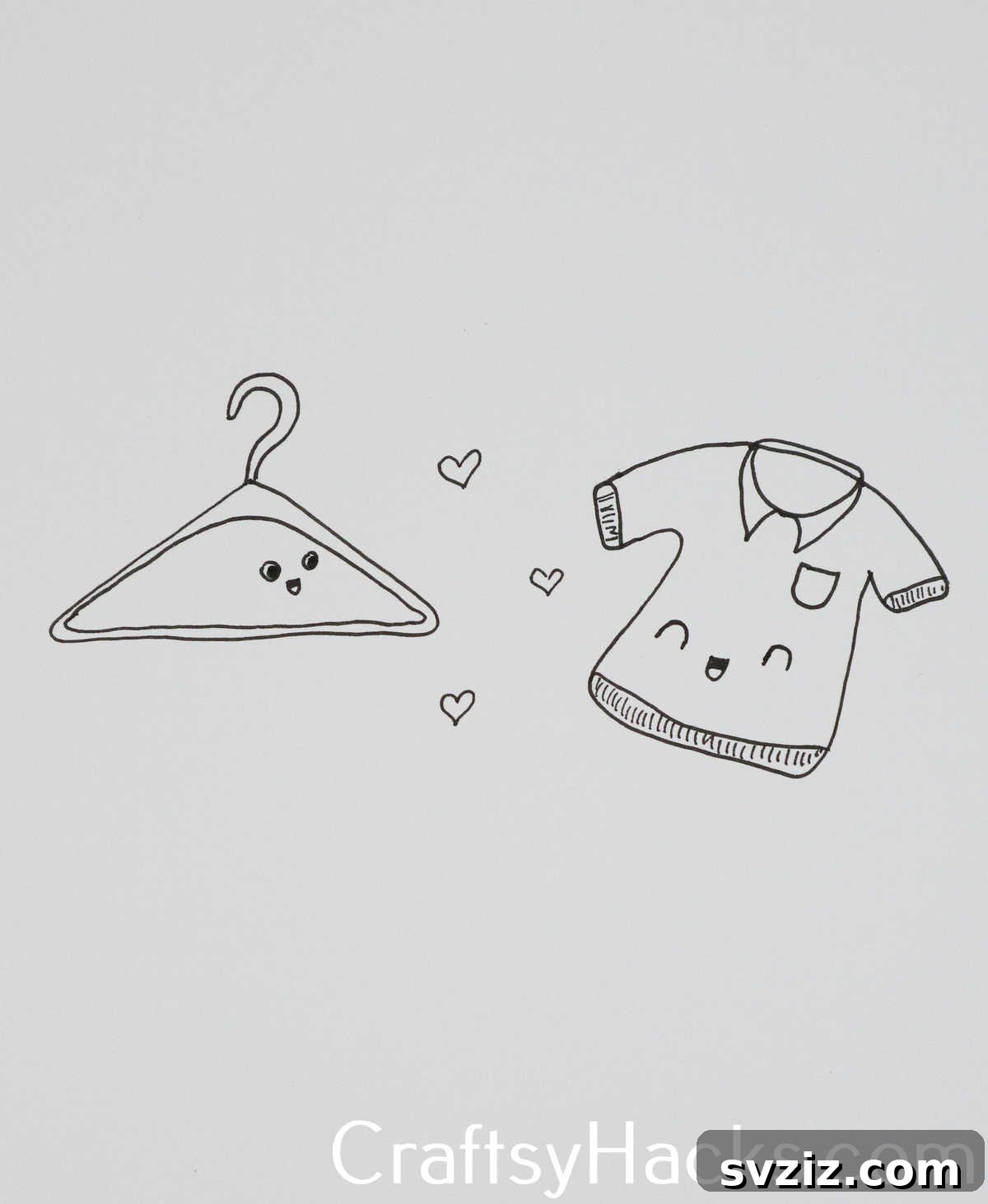 31 Creative Doodle Prompts 19 hanger and shirt doodle, a perfect pair drawing