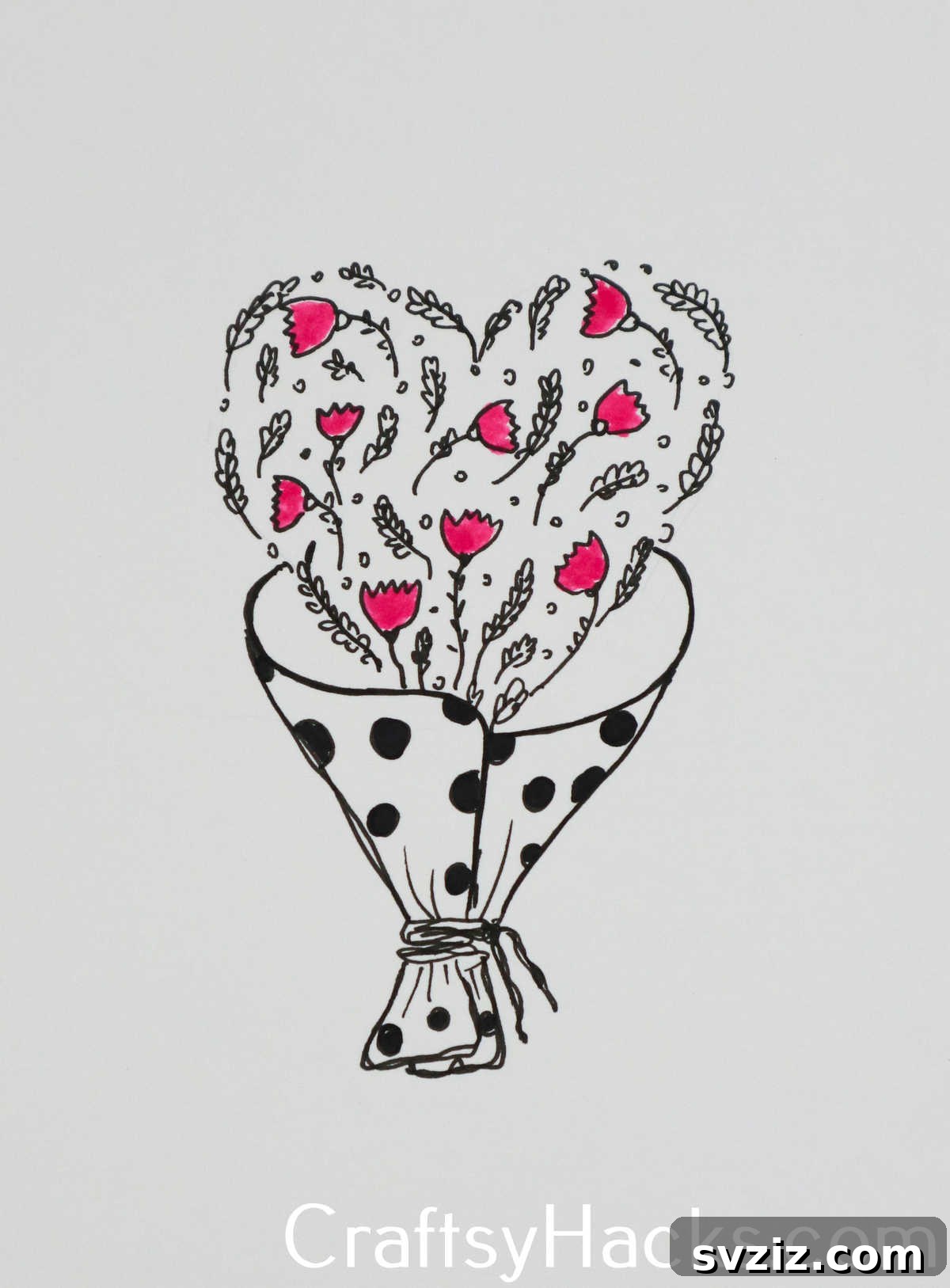 31 Creative Doodle Prompts 26 love bouquet doodle, a romantic floral drawing