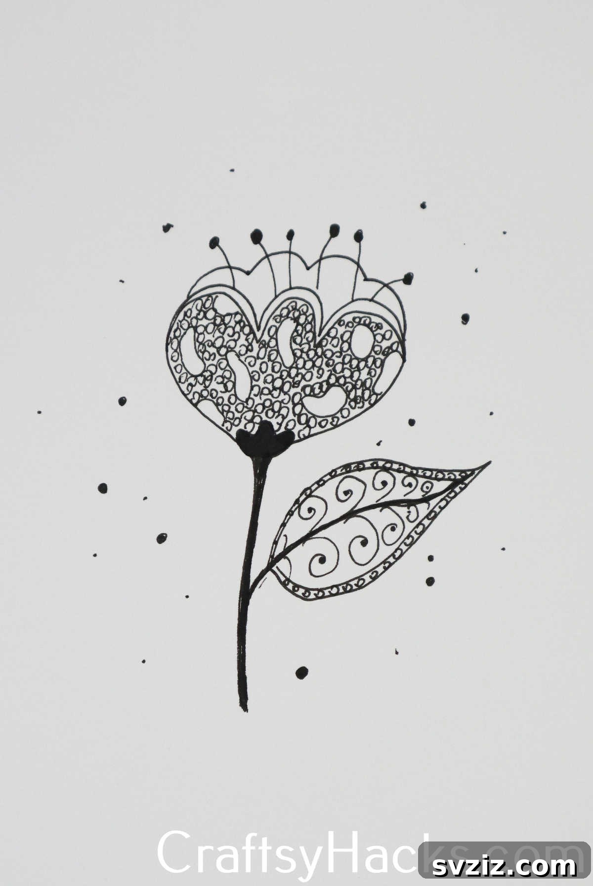 31 Creative Doodle Prompts 31 detailed flower doodle, an intricate botanical drawing