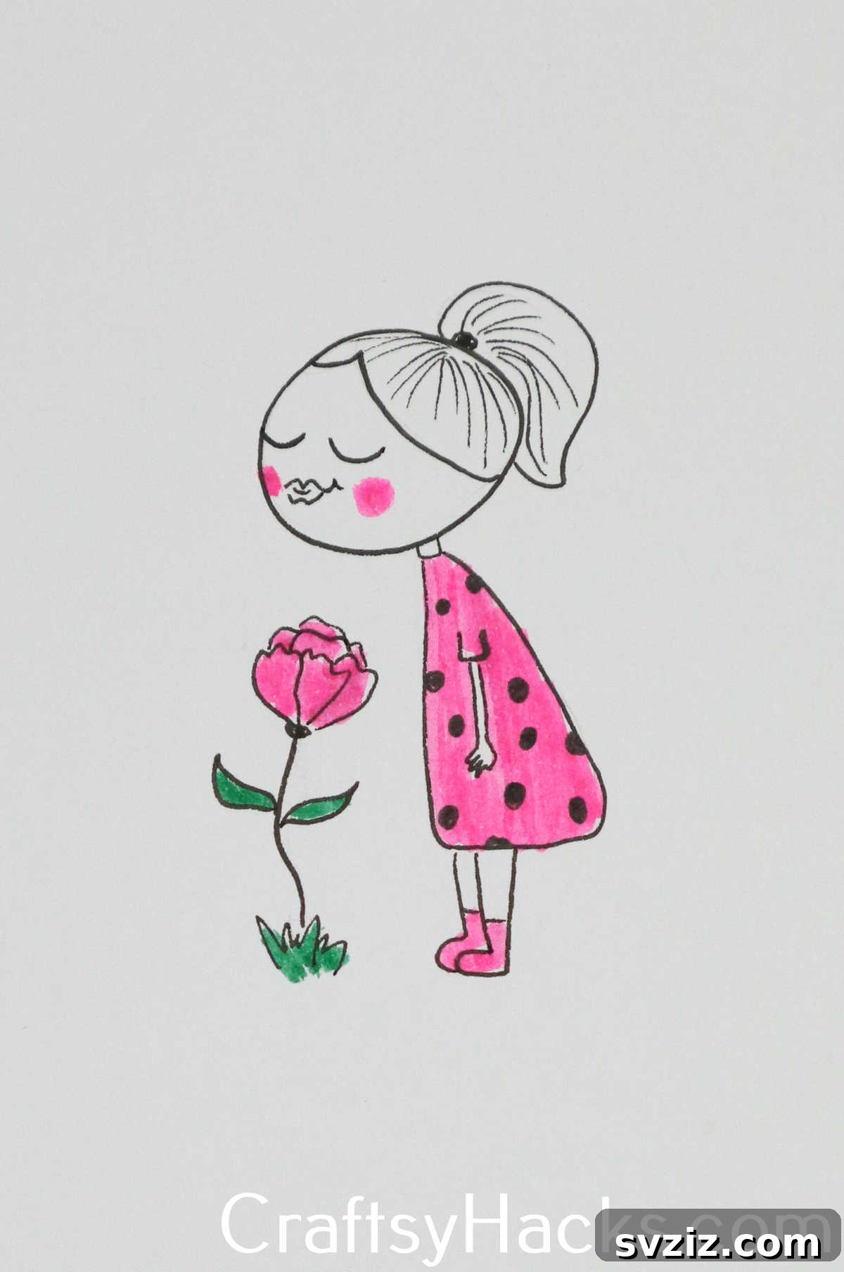 31 Creative Doodle Prompts 32 stop and smell the flowers doodle, a mindful nature drawing