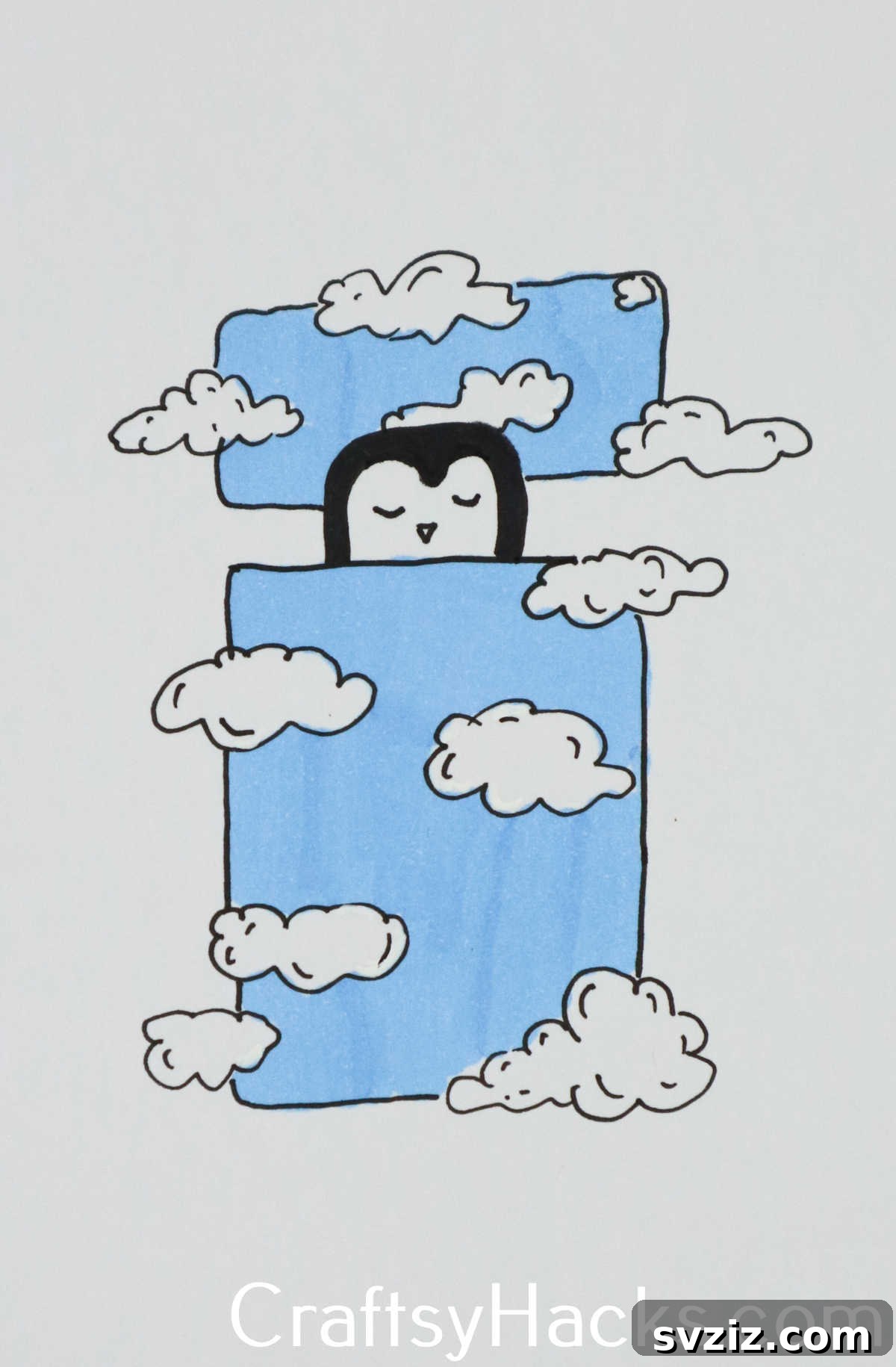 31 Creative Doodle Prompts 9 penguin dreams doodle, a cute animal drawing idea