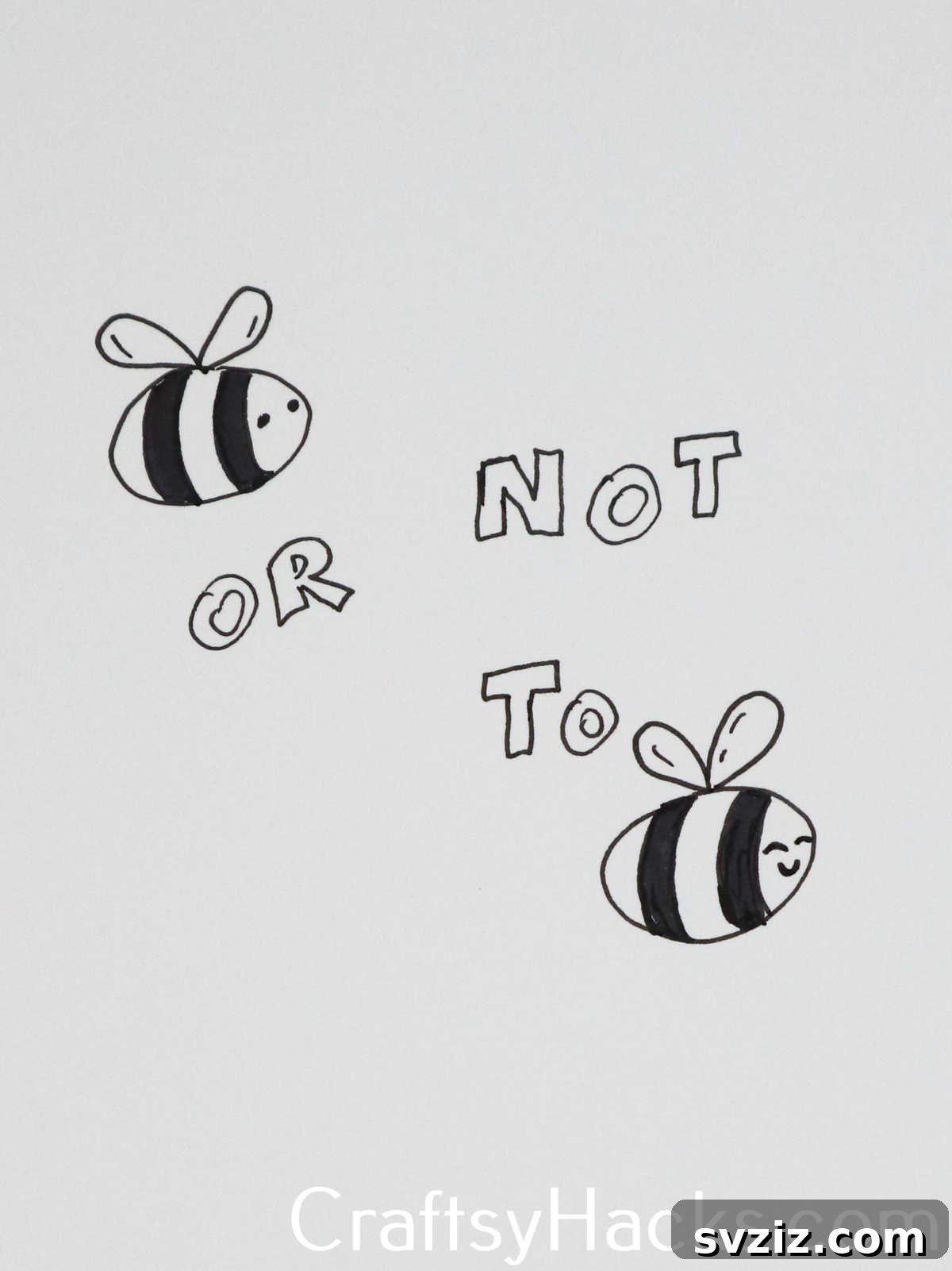 27 Whimsical Doodles to Ignite Your Imagination 11 A poetic and punny bee doodle, perfect for warmer weather themes and coloring.
