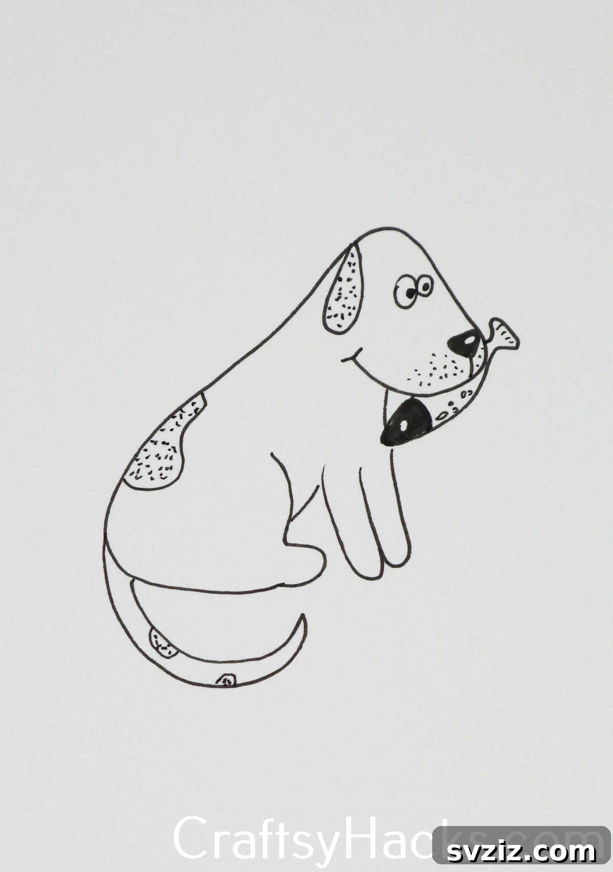 27 Whimsical Doodles to Ignite Your Imagination 22 A dog doodle interacting with a fish, creating an unexpected and charming scene.