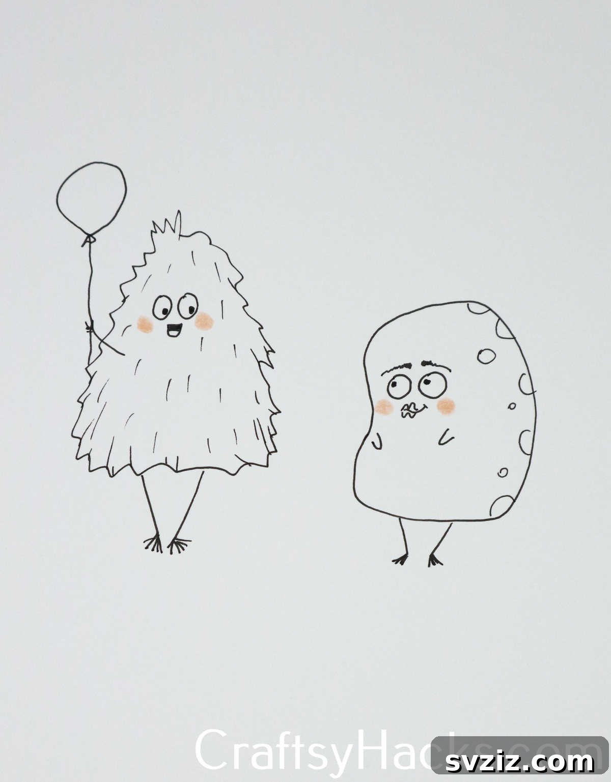 27 Whimsical Doodles to Ignite Your Imagination 7 Cute blushing creatures, a freeform and customizable doodle art idea.