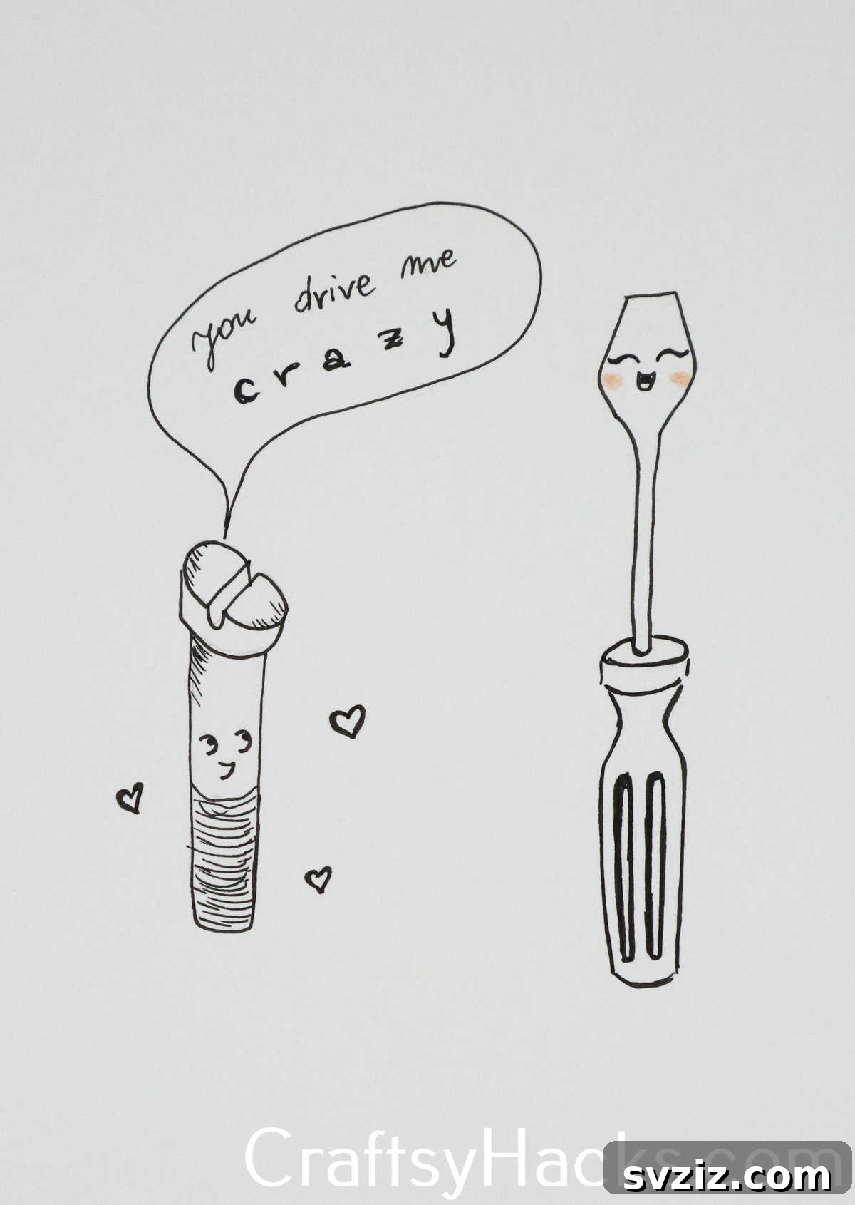 27 Whimsical Doodles to Ignite Your Imagination 10 A personified object expressing frustration, a doodle illustrating 'you drive me crazy'.