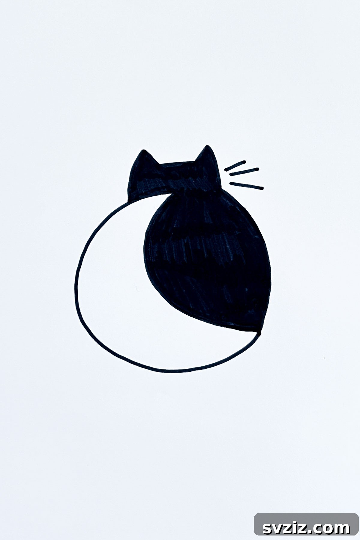 31 Simple Lunar Sketch Prompts 11 black cat moon drawing