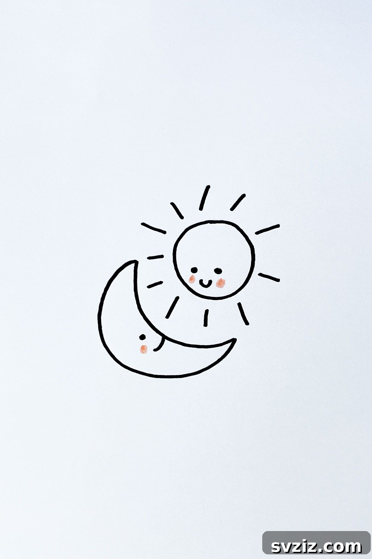 31 Simple Lunar Sketch Prompts 12 blushing sun and moon drawing