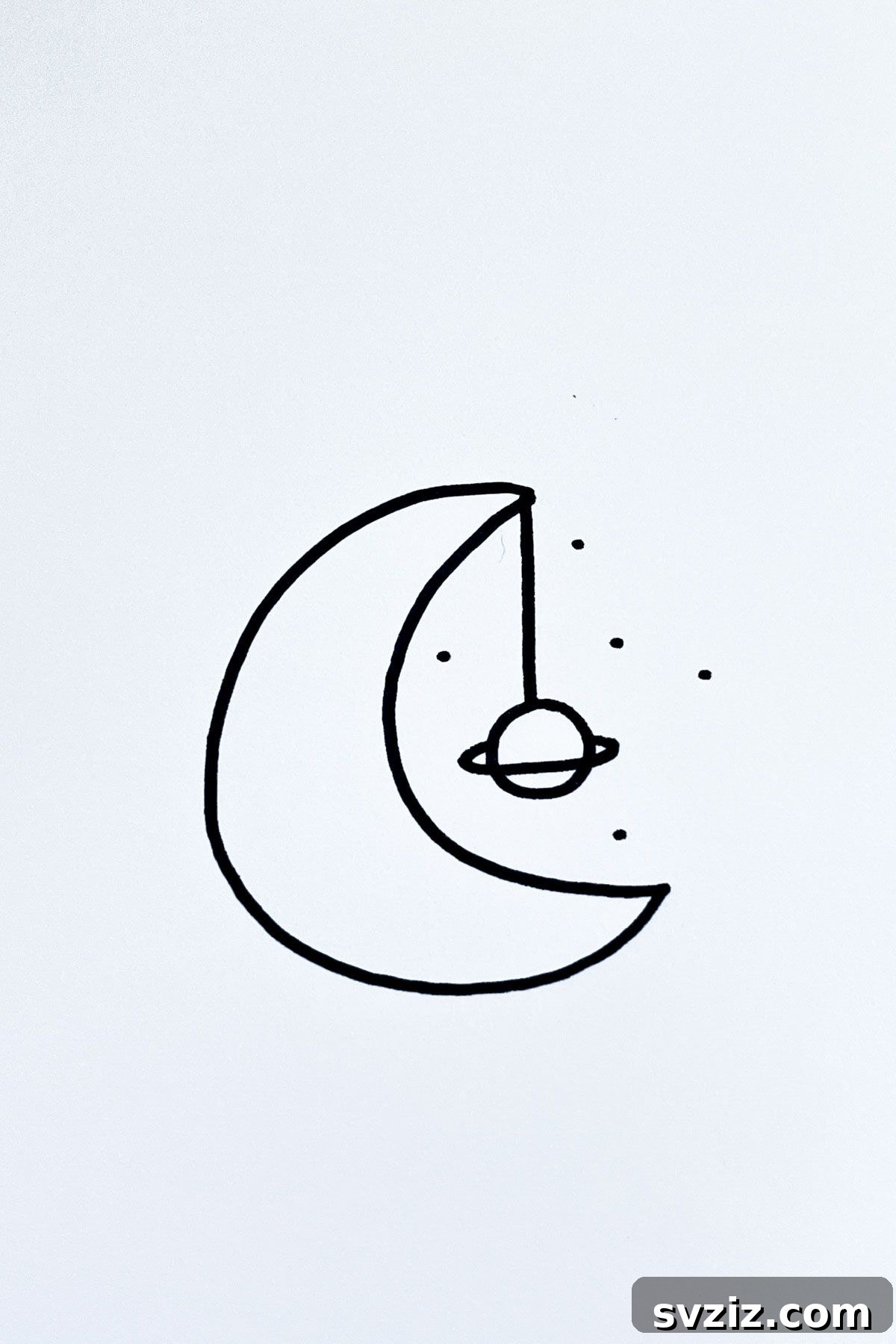 31 Simple Lunar Sketch Prompts 19 hanging planet and stars moon drawing