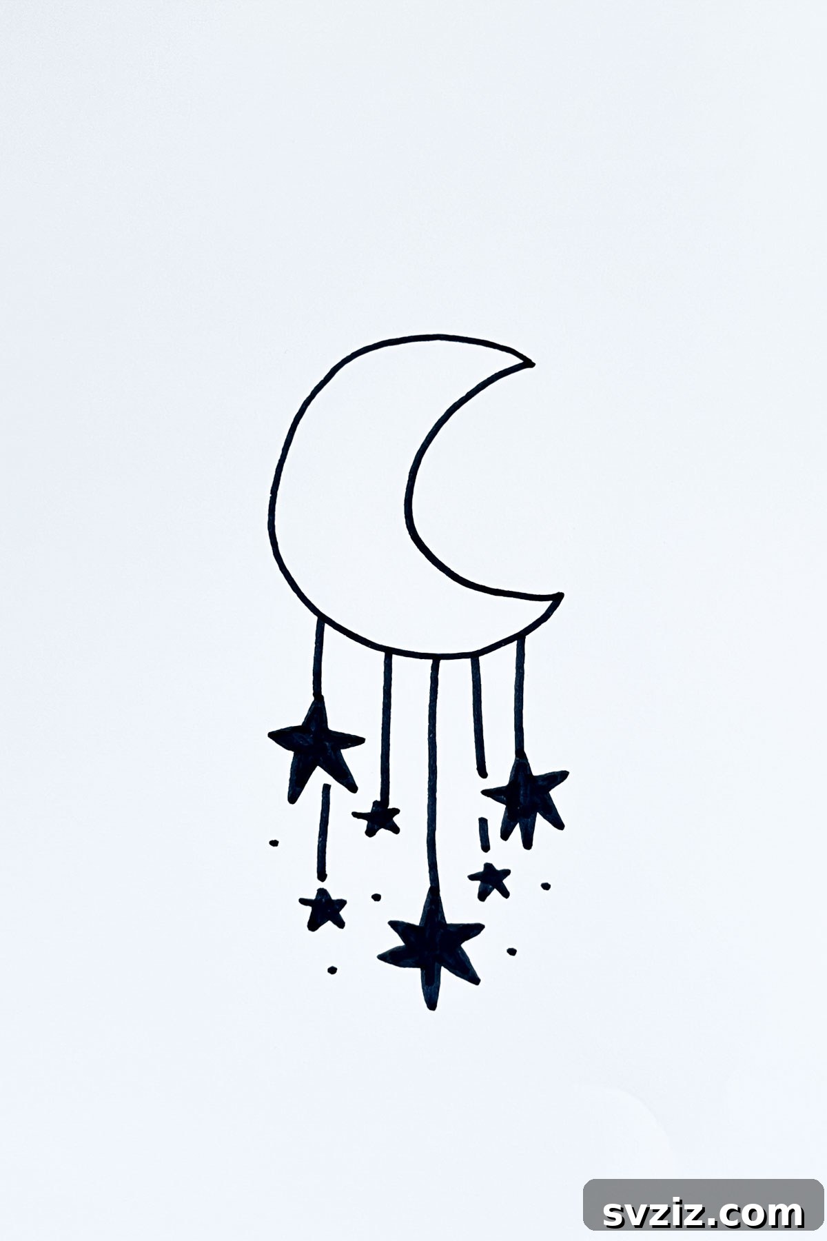31 Simple Lunar Sketch Prompts 3 hanging stars