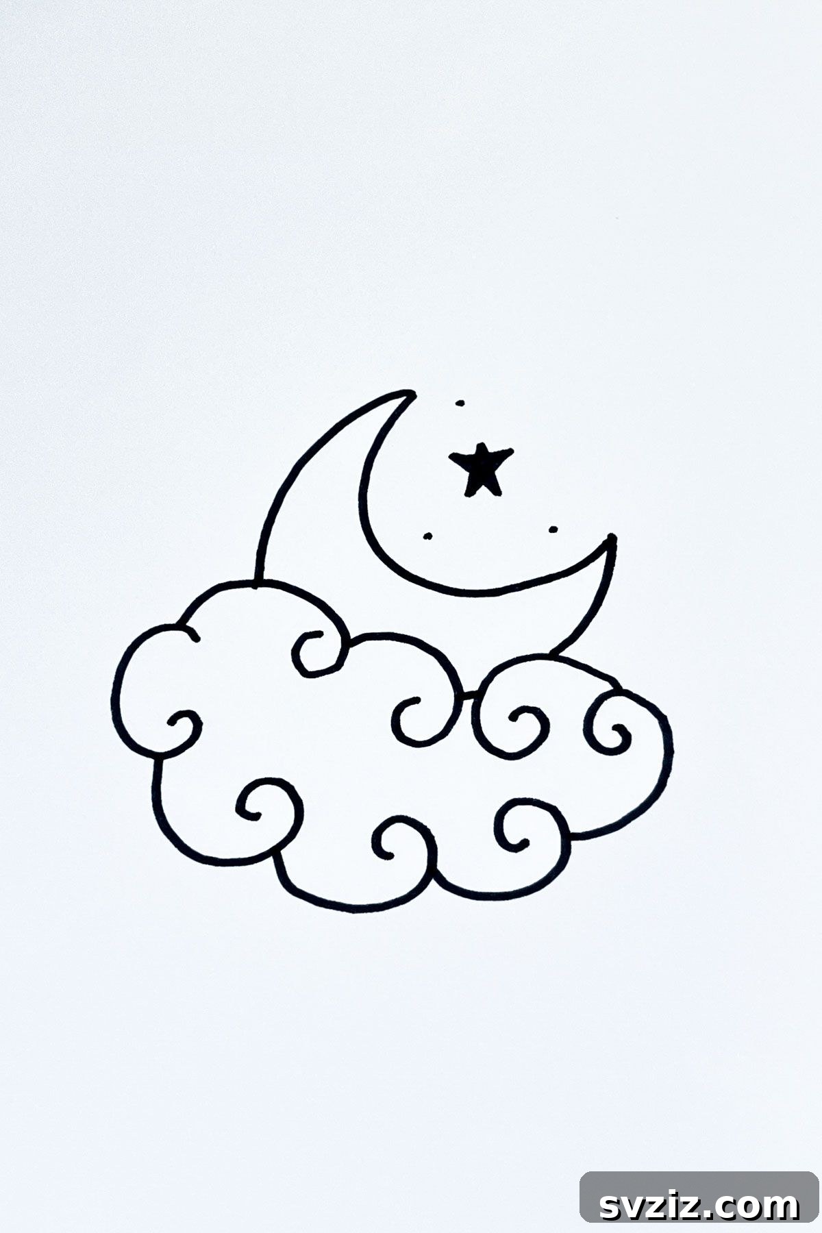 31 Simple Lunar Sketch Prompts 25 spiral cloud moon drawing