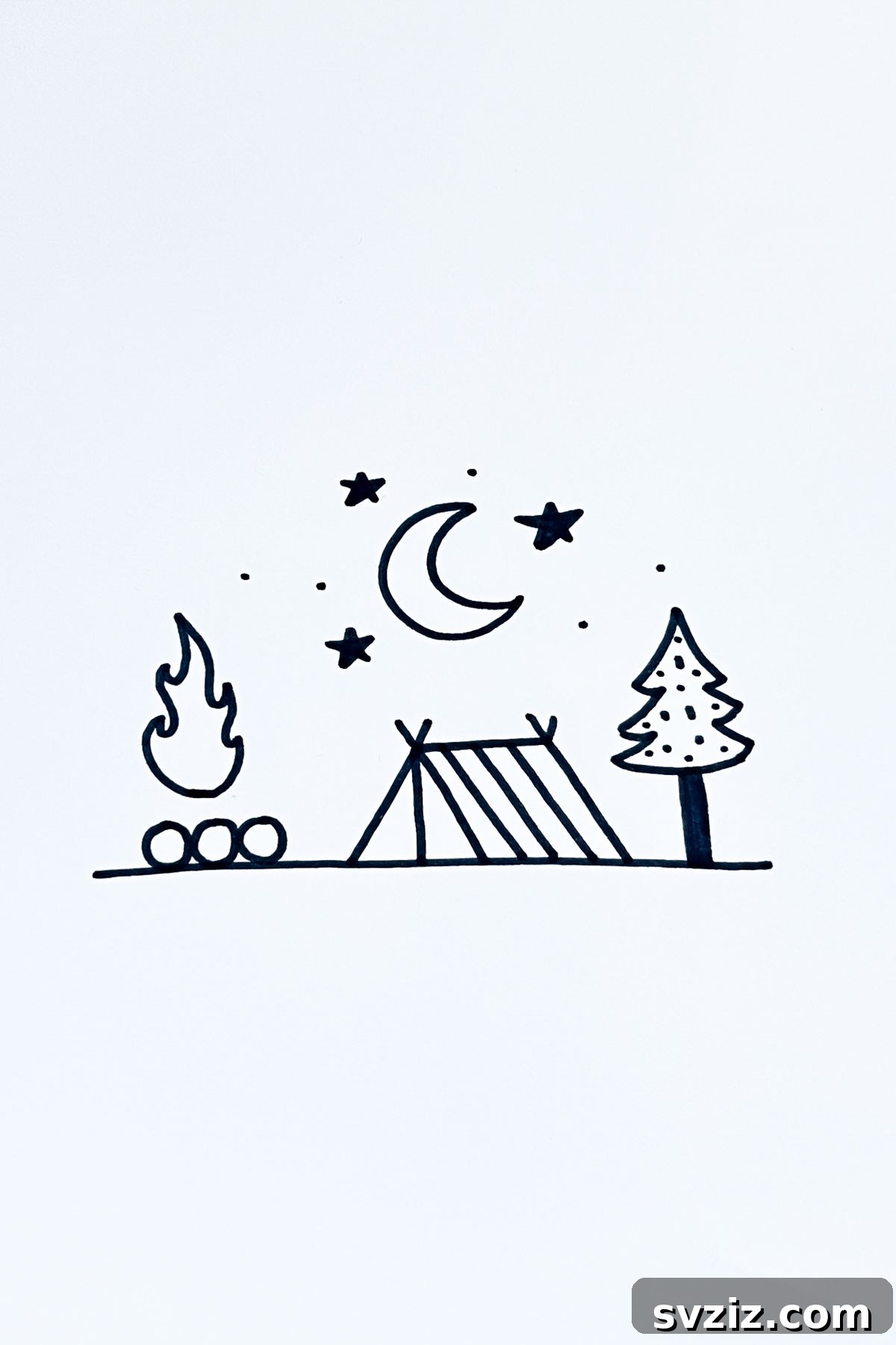 31 Simple Lunar Sketch Prompts 4 camp site