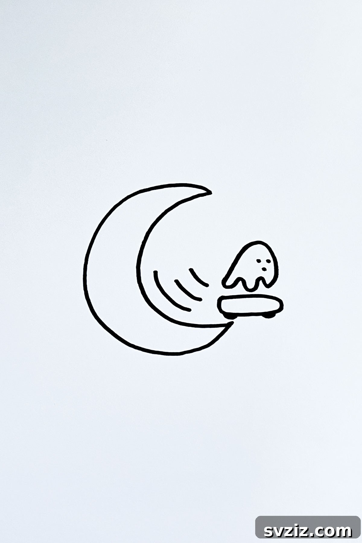 31 Simple Lunar Sketch Prompts 5 skateboarding ghost