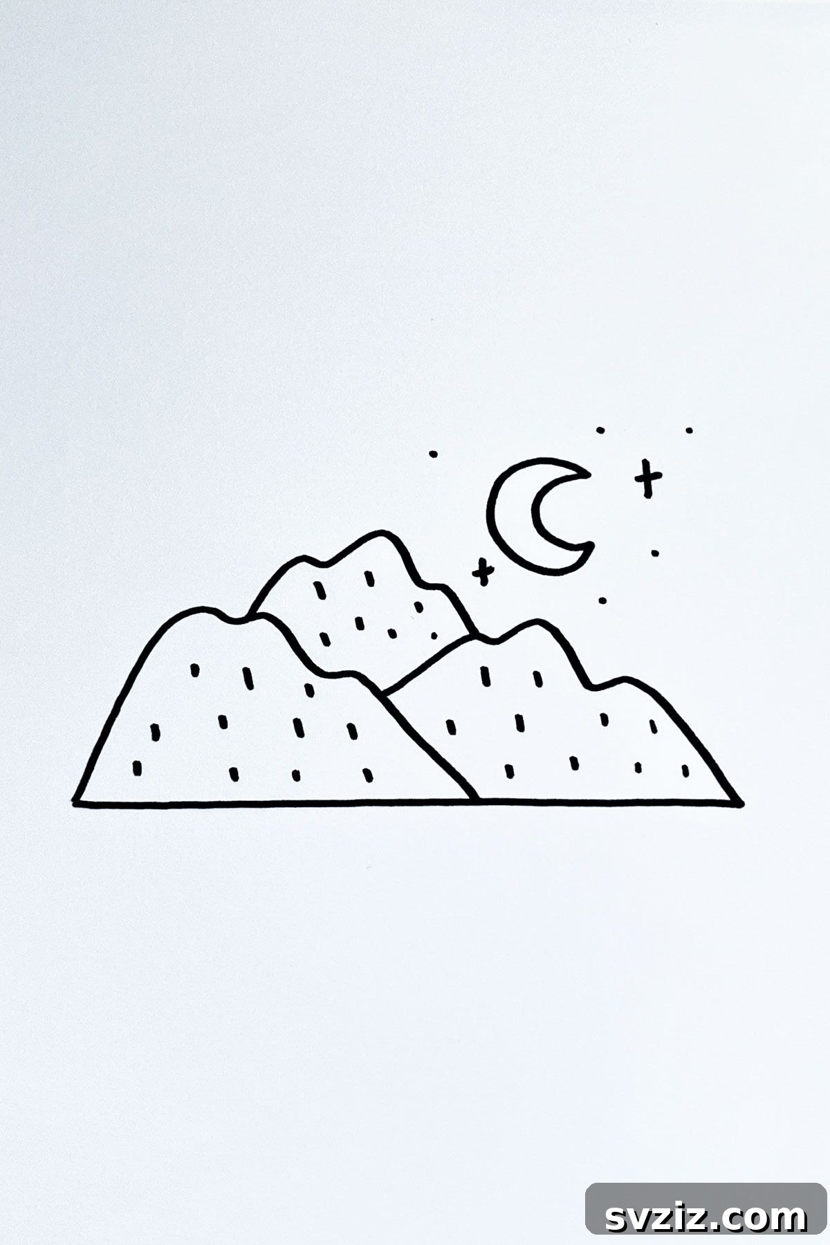 31 Simple Lunar Sketch Prompts 7 mountainscape