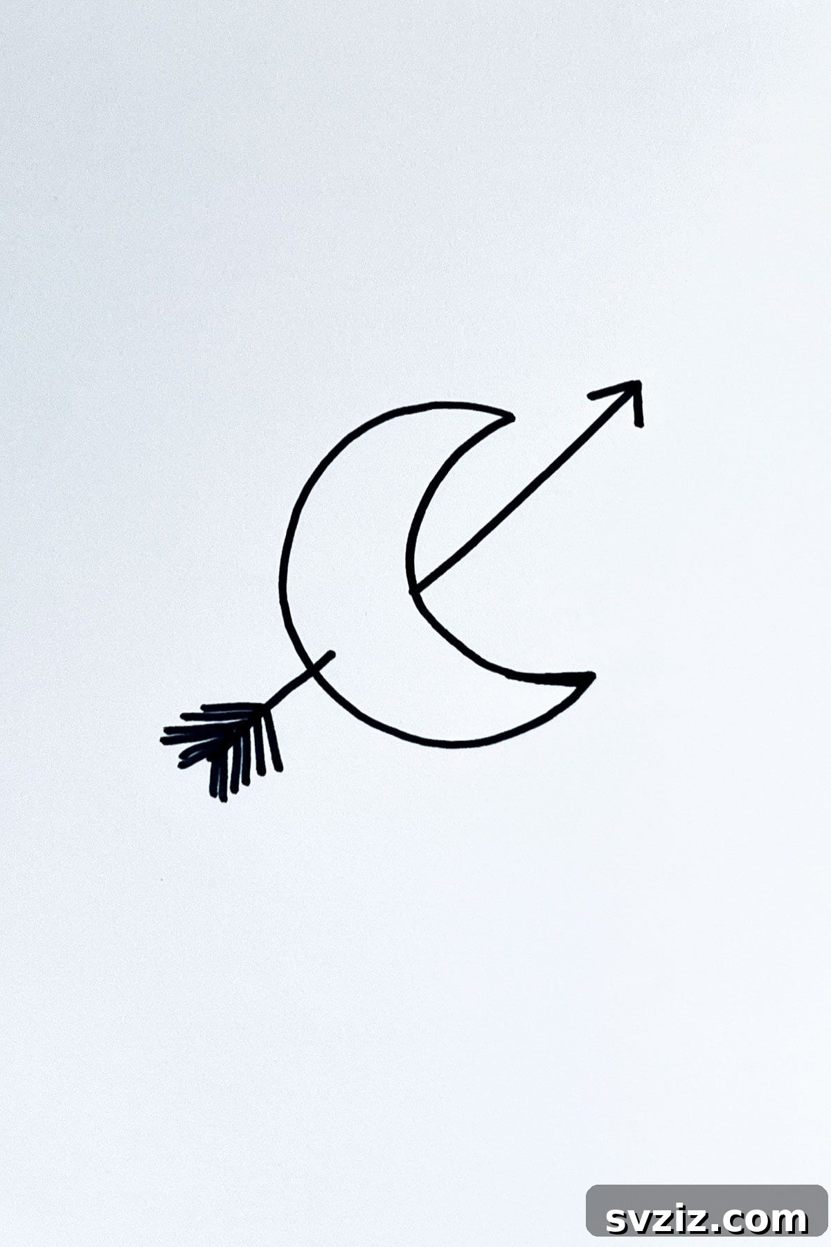 31 Simple Lunar Sketch Prompts 10 arrow moon drawing