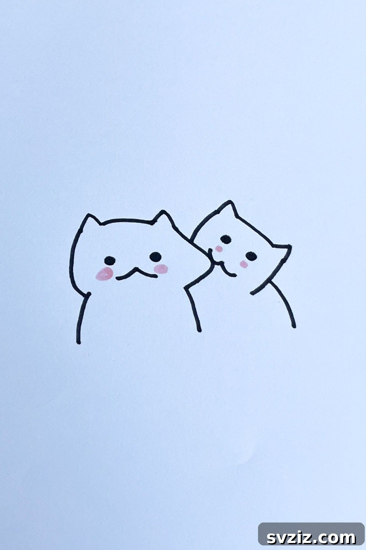 Effortless Anime Art: 31 Drawing Prompts 13 Anime drawing of two cute kittens, one playfully biting the ear of the other, showcasing dynamic interaction between characters.