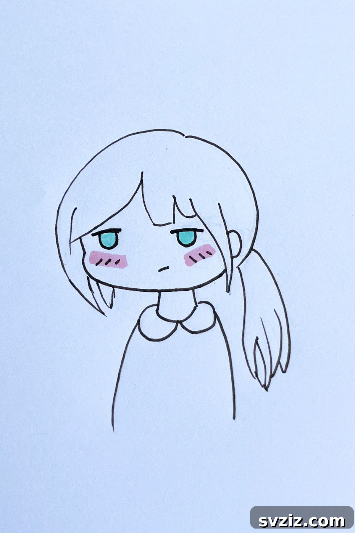 Effortless Anime Art: 31 Drawing Prompts 28 Anime drawing of an annoyed girl with a furrowed brow, downturned mouth, and dramatic shading to convey frustration or anger.