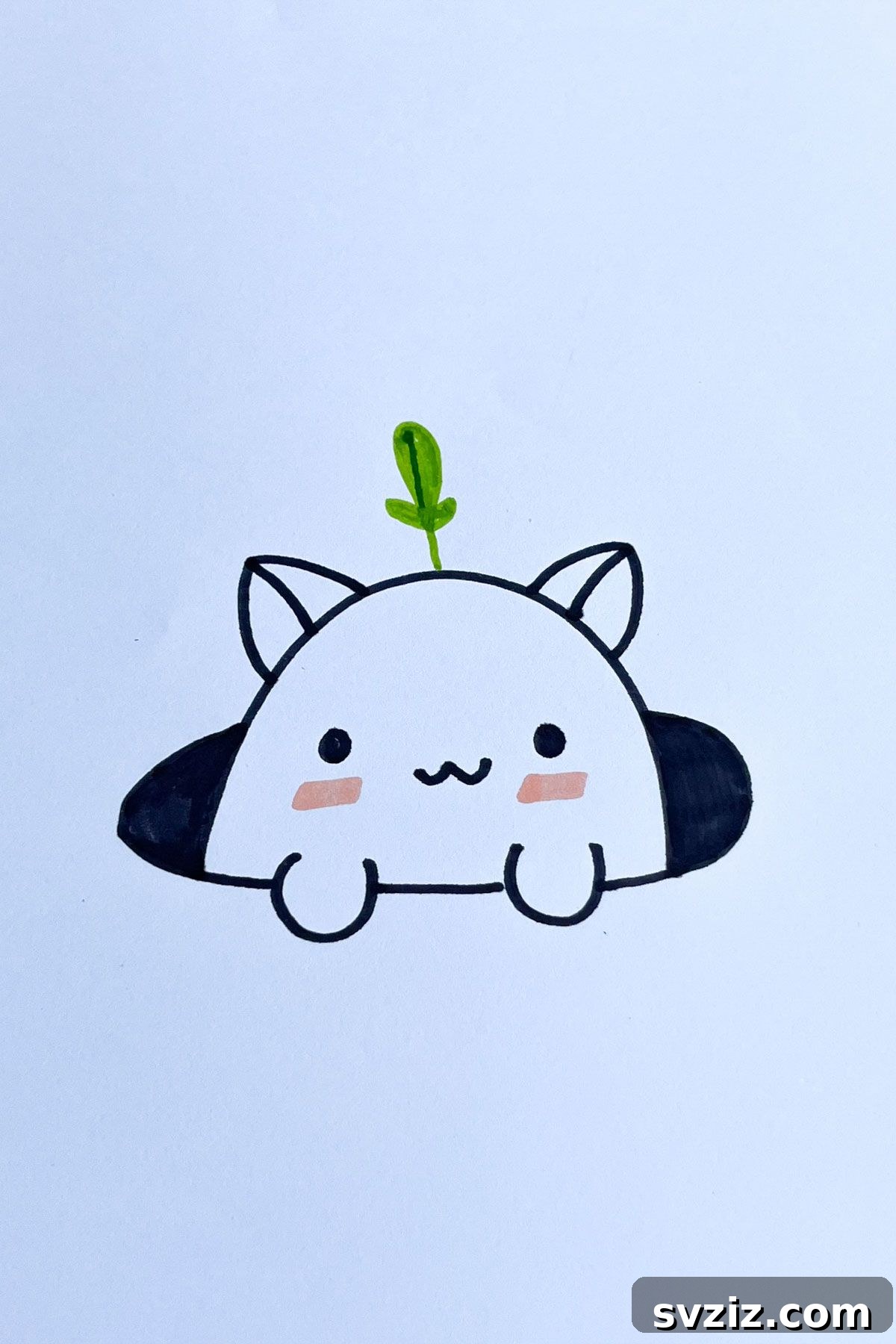 Effortless Anime Art: 31 Drawing Prompts 31 A humorous anime drawing of a cat peeking out of a hole in the ground, with only its head and front paws visible, showing curiosity and playfulness.