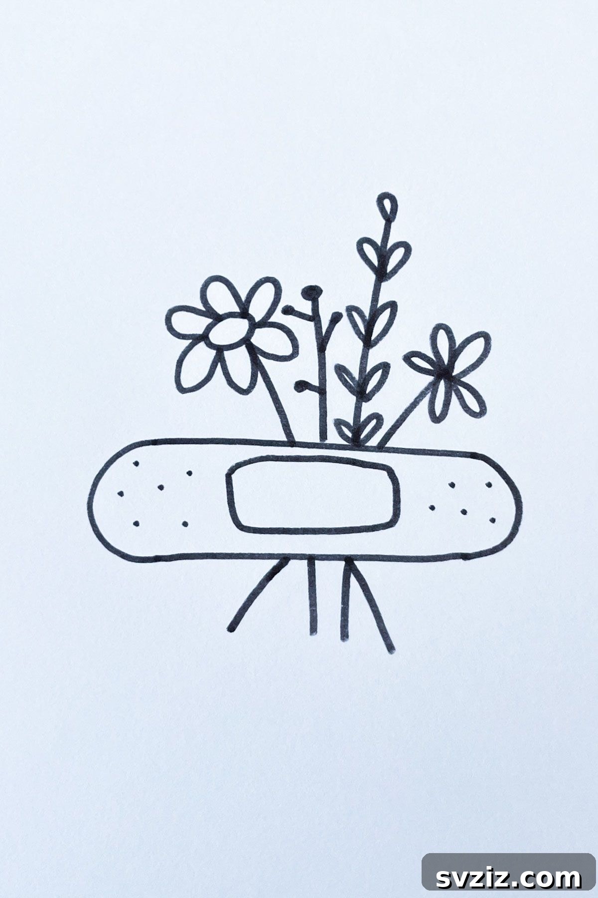 band aid bouquet drawing