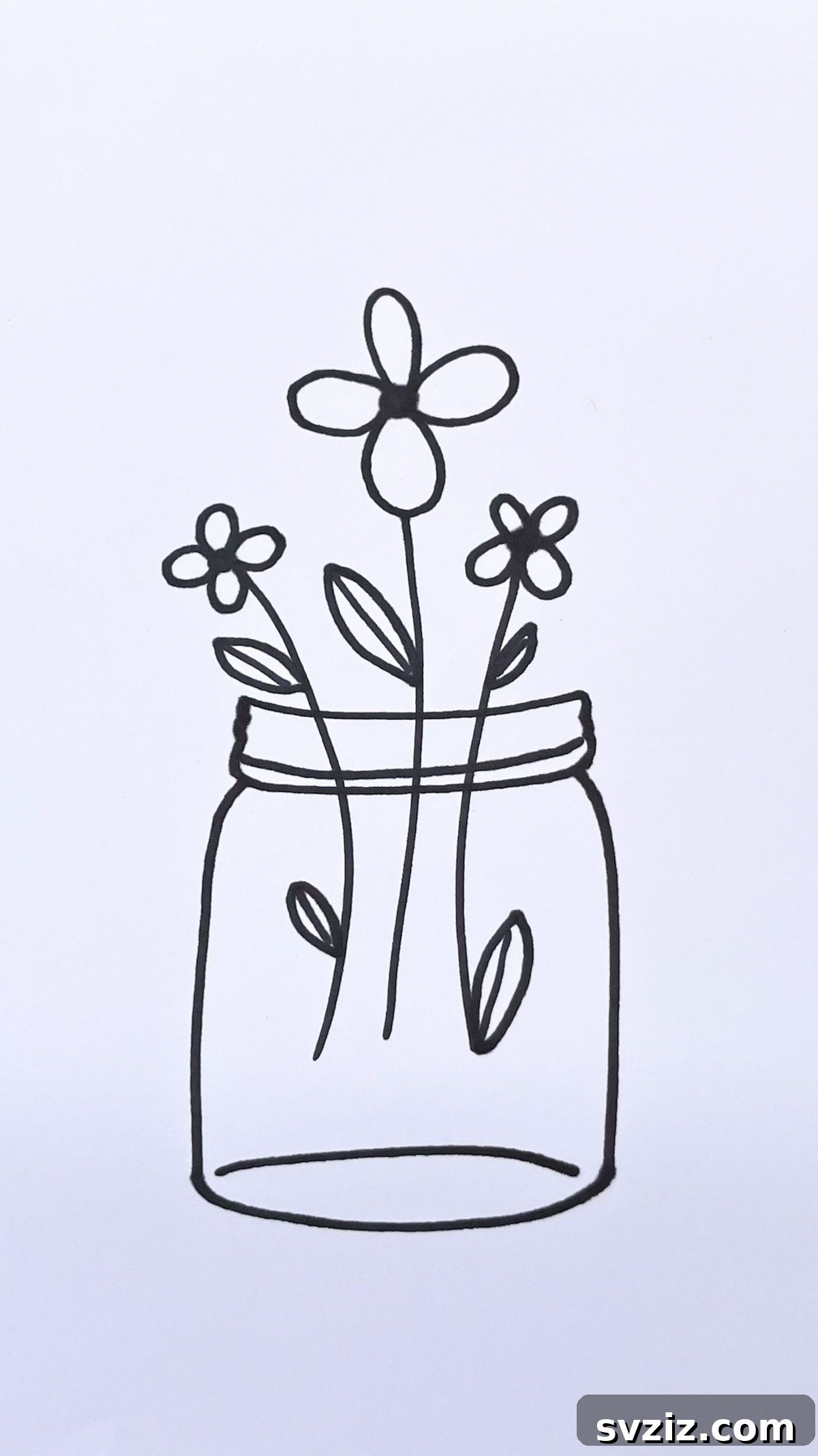 mason jar flower drawing