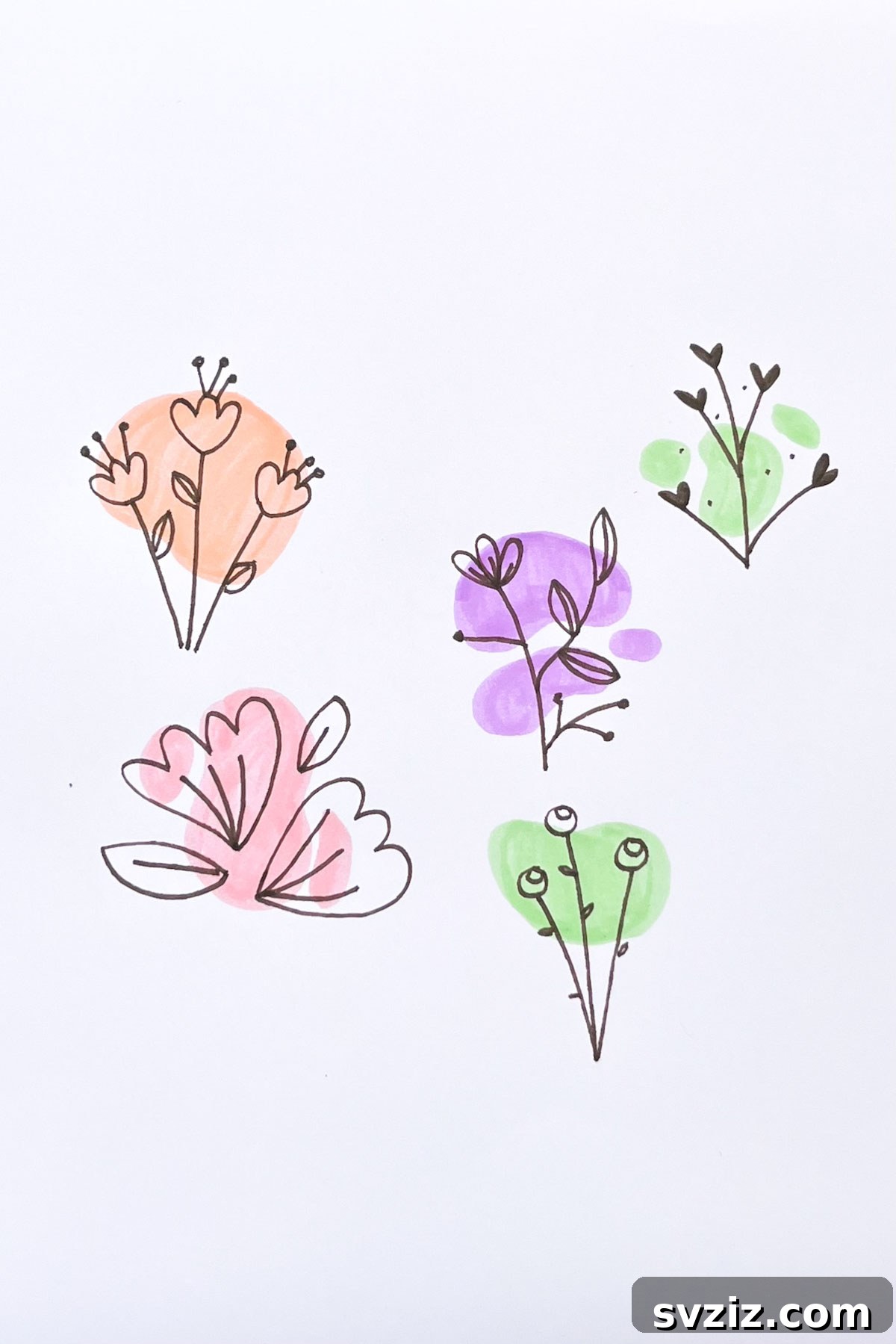 blot flower drawing ideas