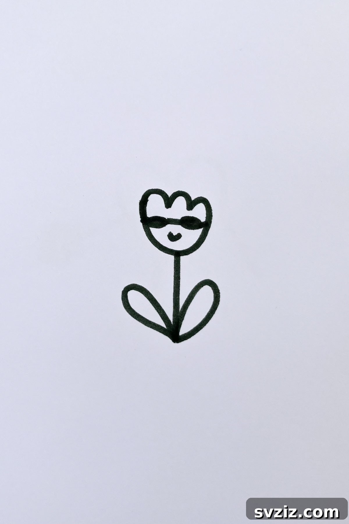 flower with sunglasses drawing