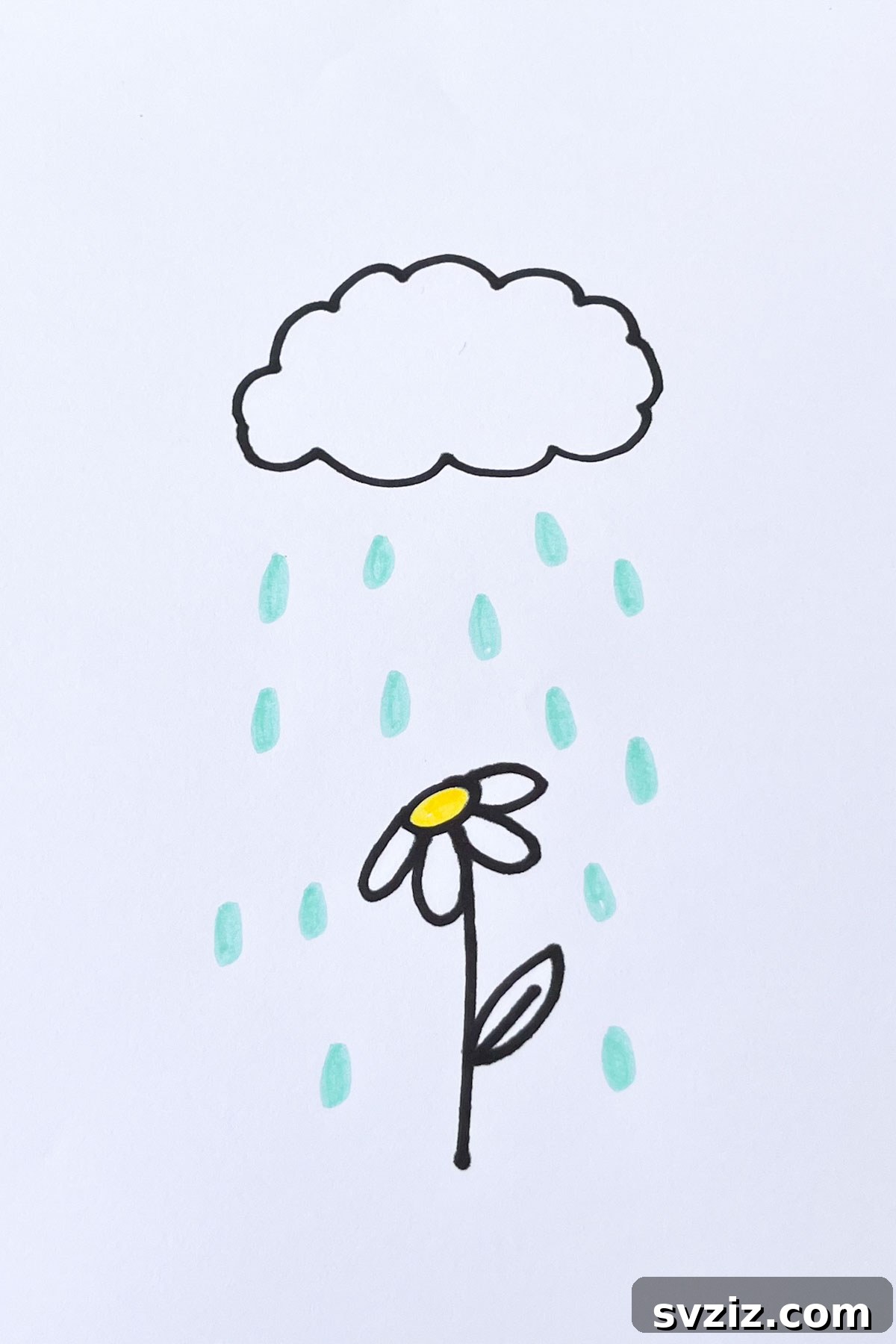 april showers flower drawing