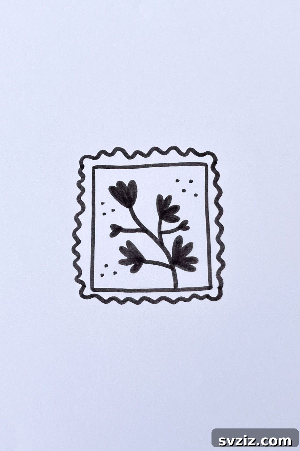 stamp flower drawing
