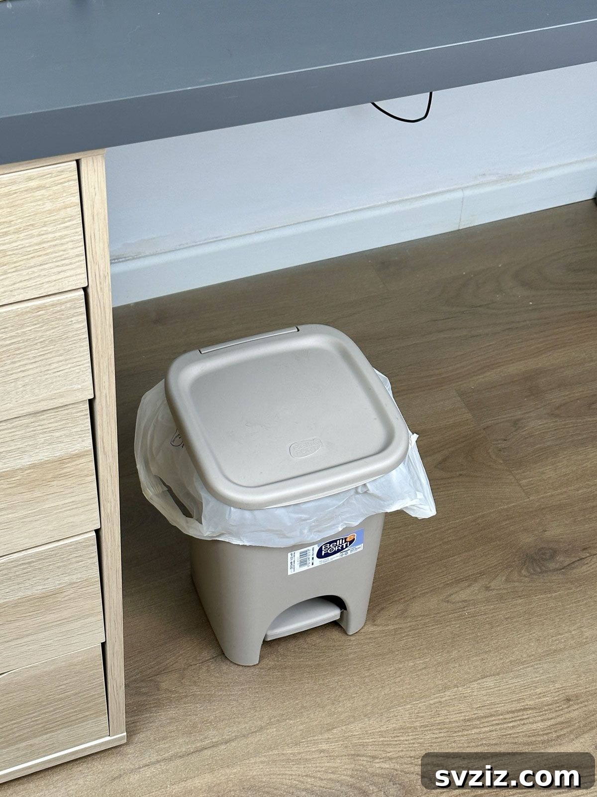 Place a Trash Can Underneath Your Desk