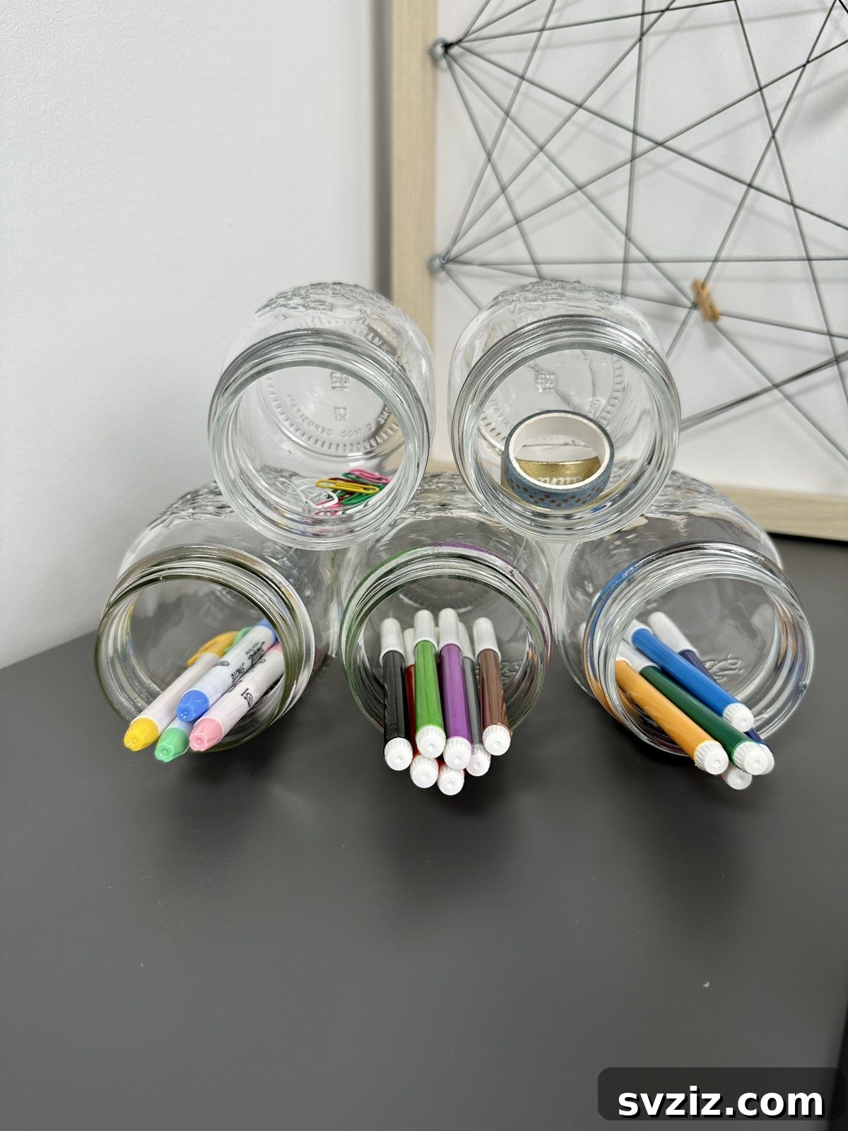 Use Jars to Collect Markers and Other Small Items