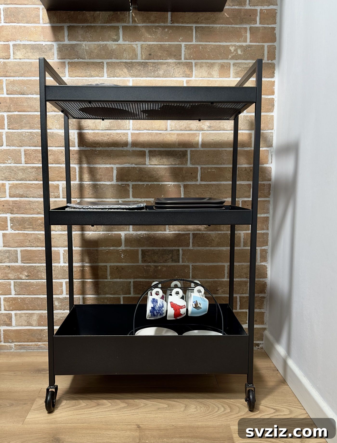 21 Creative Kitchen Organization Ideas 4 Rolling storage cart in a kitchen