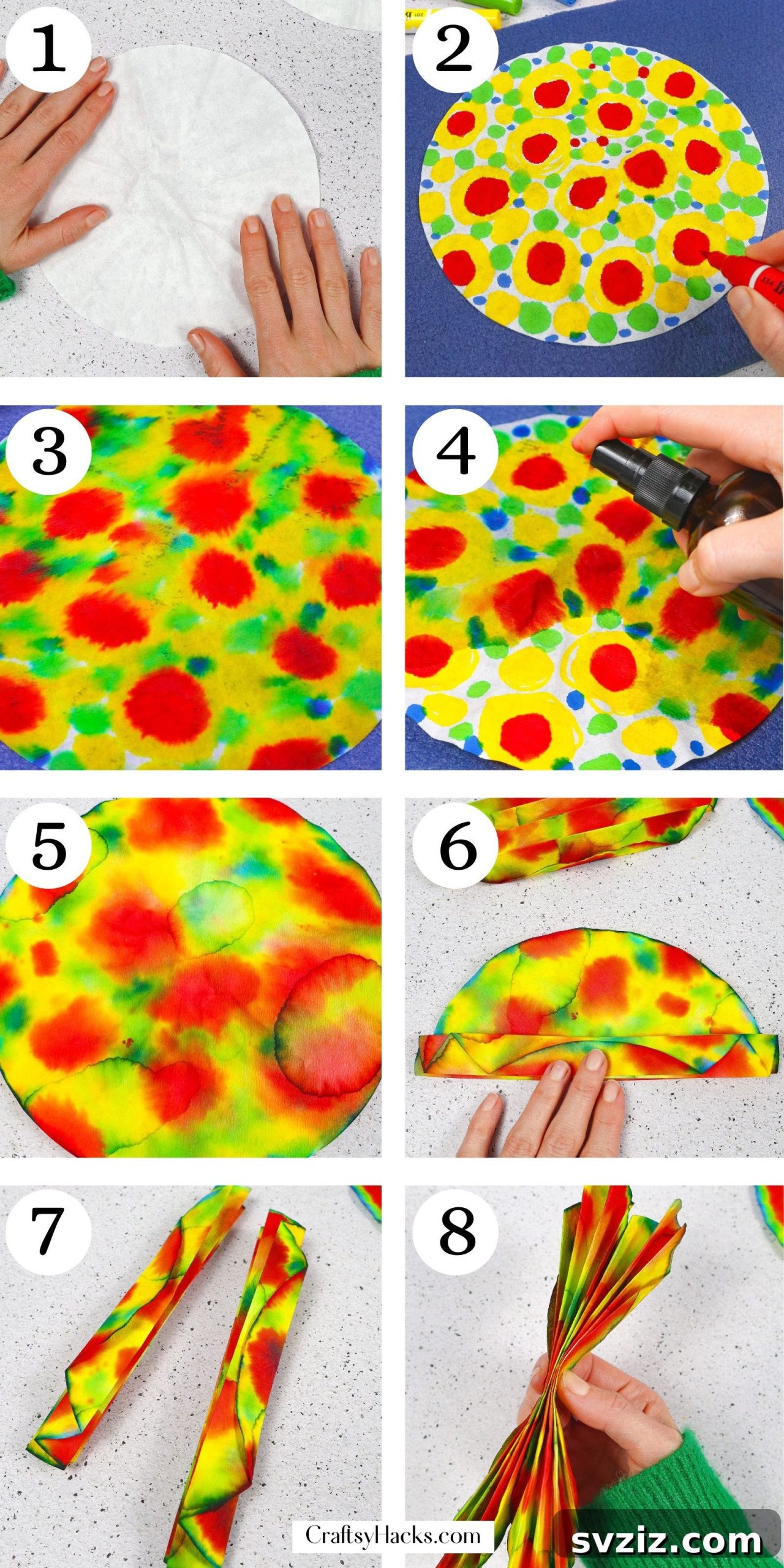 step by step instructions for Coffee Filter Butterflies