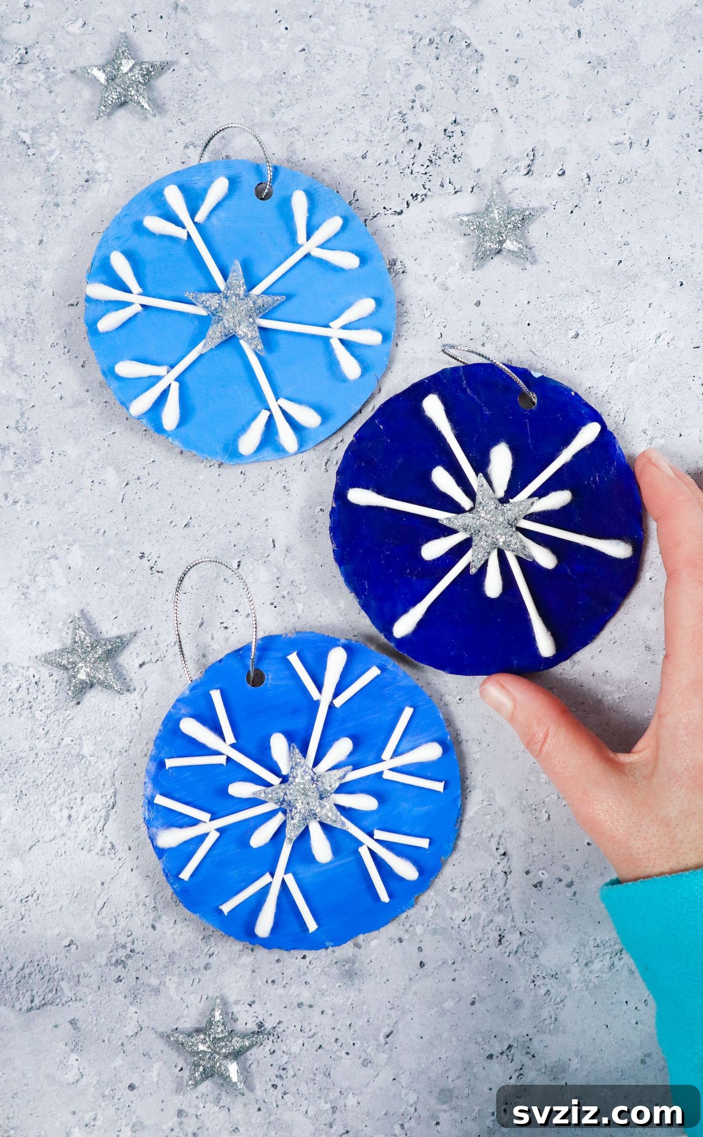 Q-Tip Snowflakes Craft Idea