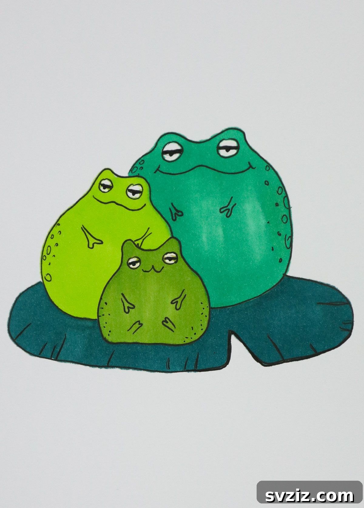 Ribbit & Sketch: 25 Delightful Frog Art Ideas 19 lily pad frog drawing