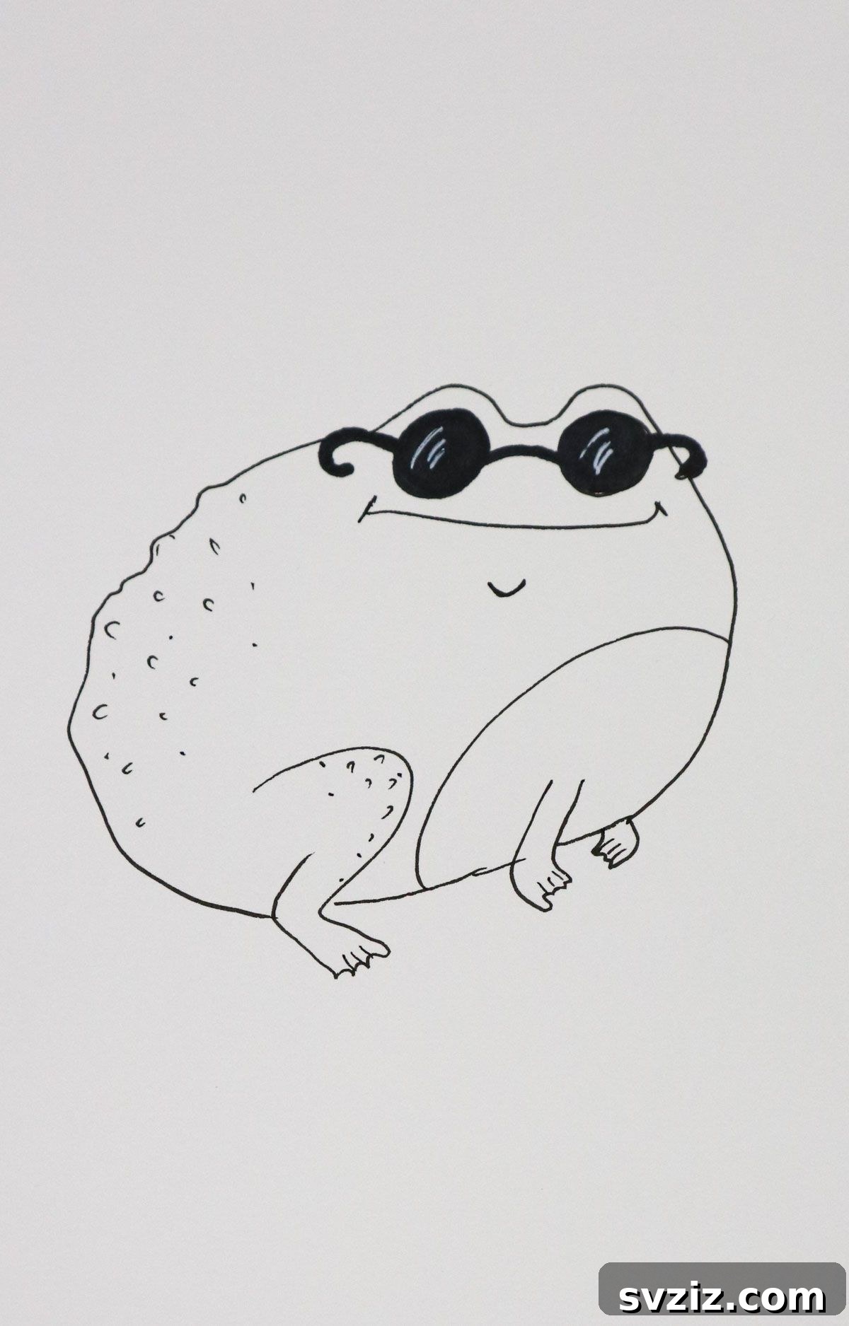 Ribbit & Sketch: 25 Delightful Frog Art Ideas 22 frog drawing with sunglasses