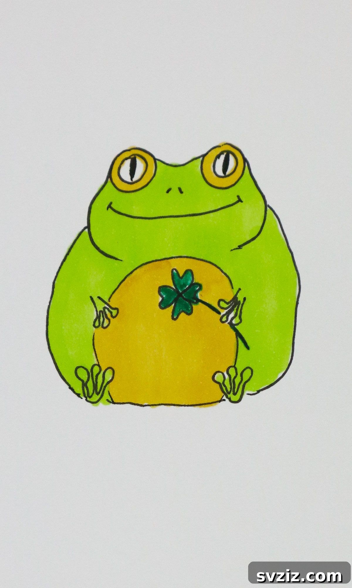 Ribbit & Sketch: 25 Delightful Frog Art Ideas 4 lucky clover frog drawing
