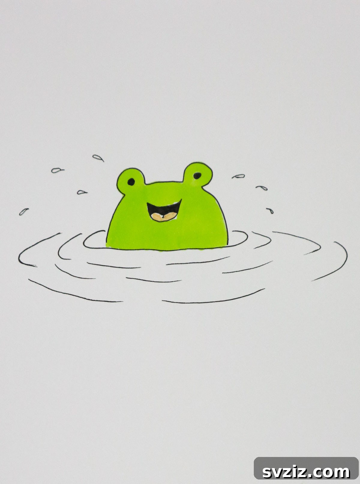 Ribbit & Sketch: 25 Delightful Frog Art Ideas 6 splish splash frog drawing