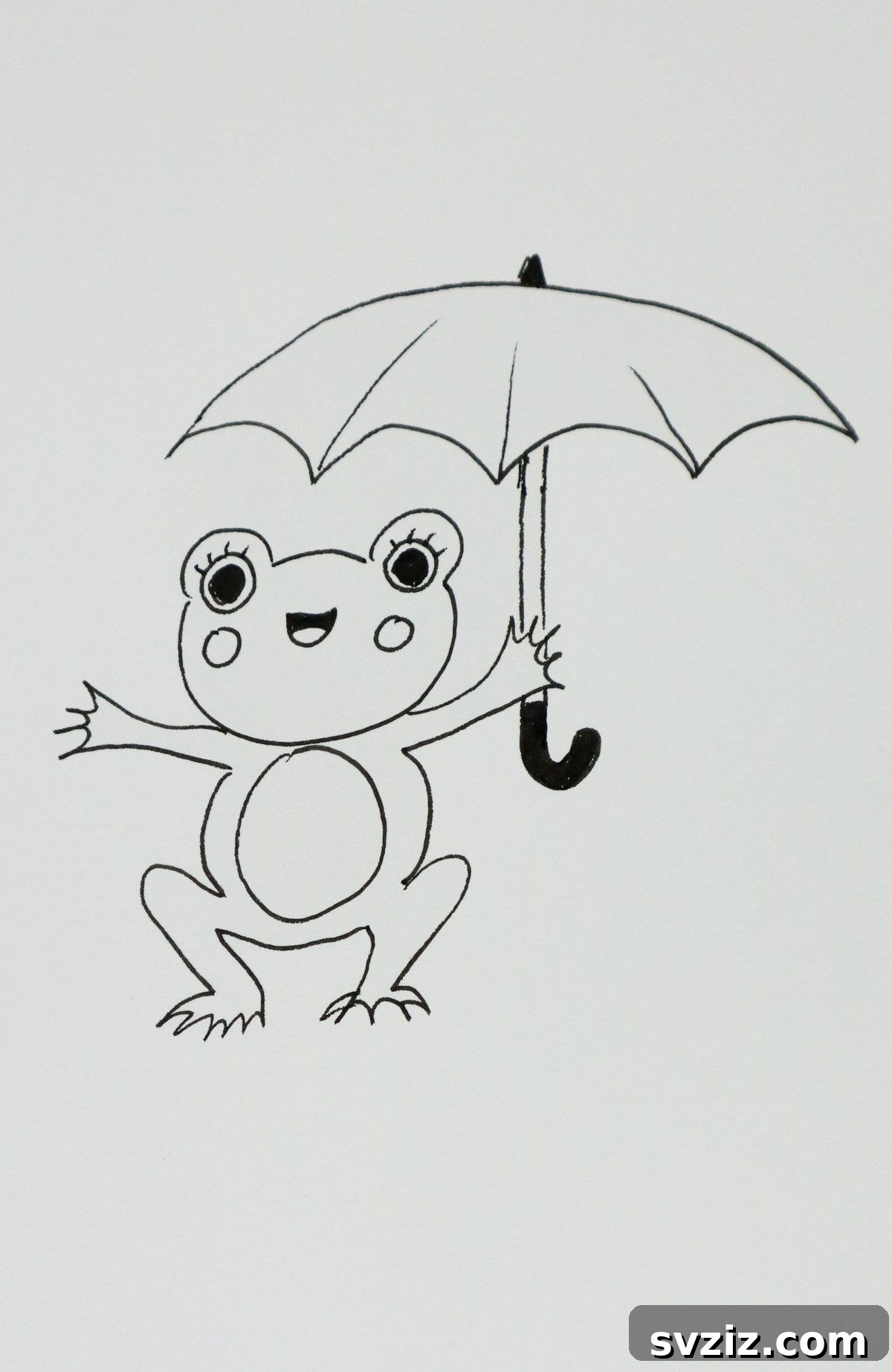Ribbit & Sketch: 25 Delightful Frog Art Ideas 8 keeping dry frog drawing