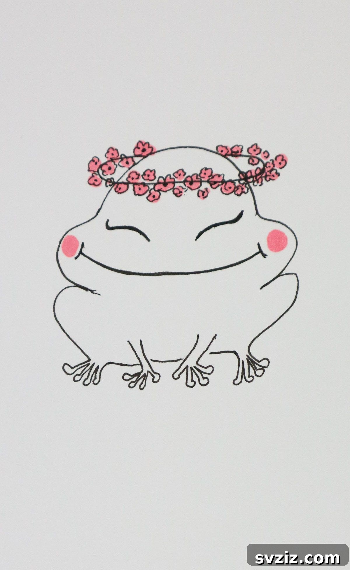 Ribbit & Sketch: 25 Delightful Frog Art Ideas 10 flower crown frog drawing