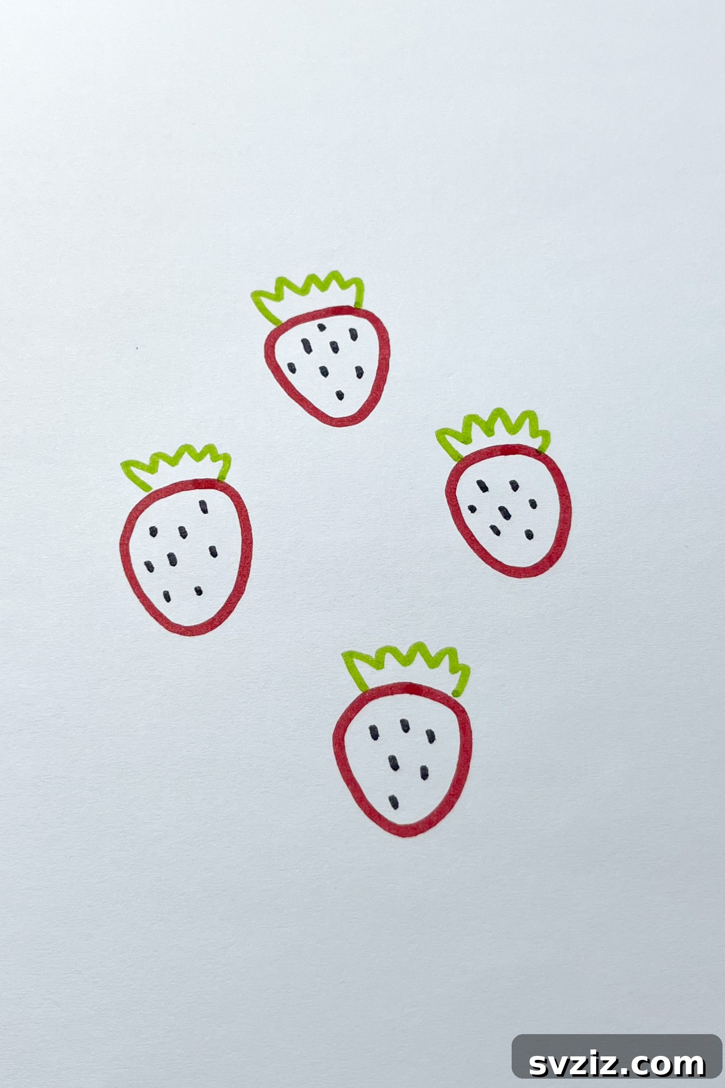 Whimsical Food Sketchbook Starters 11 strawberry drawing
