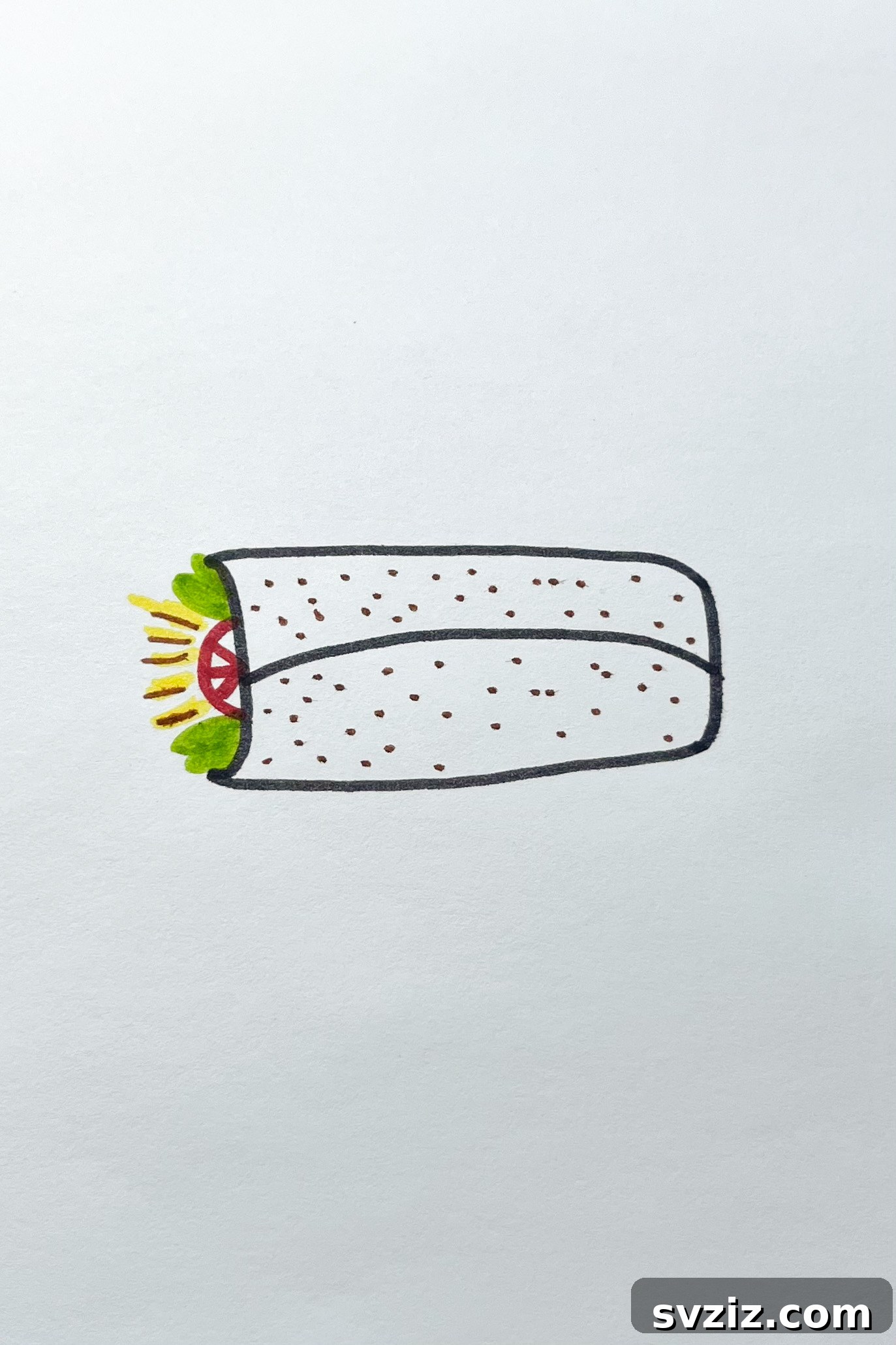 Whimsical Food Sketchbook Starters 26 burrito drawing