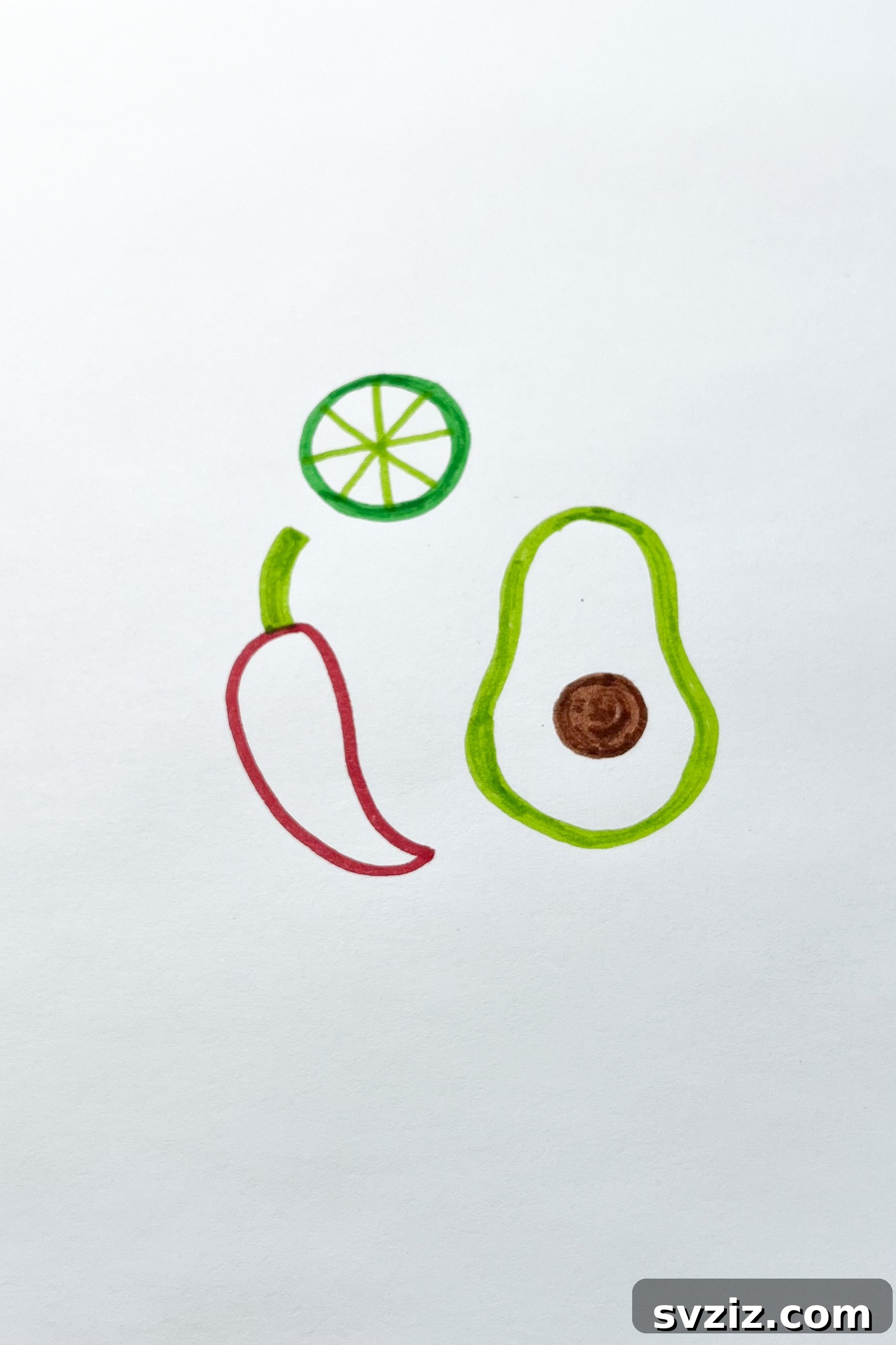 Whimsical Food Sketchbook Starters 29 guacamole drawing