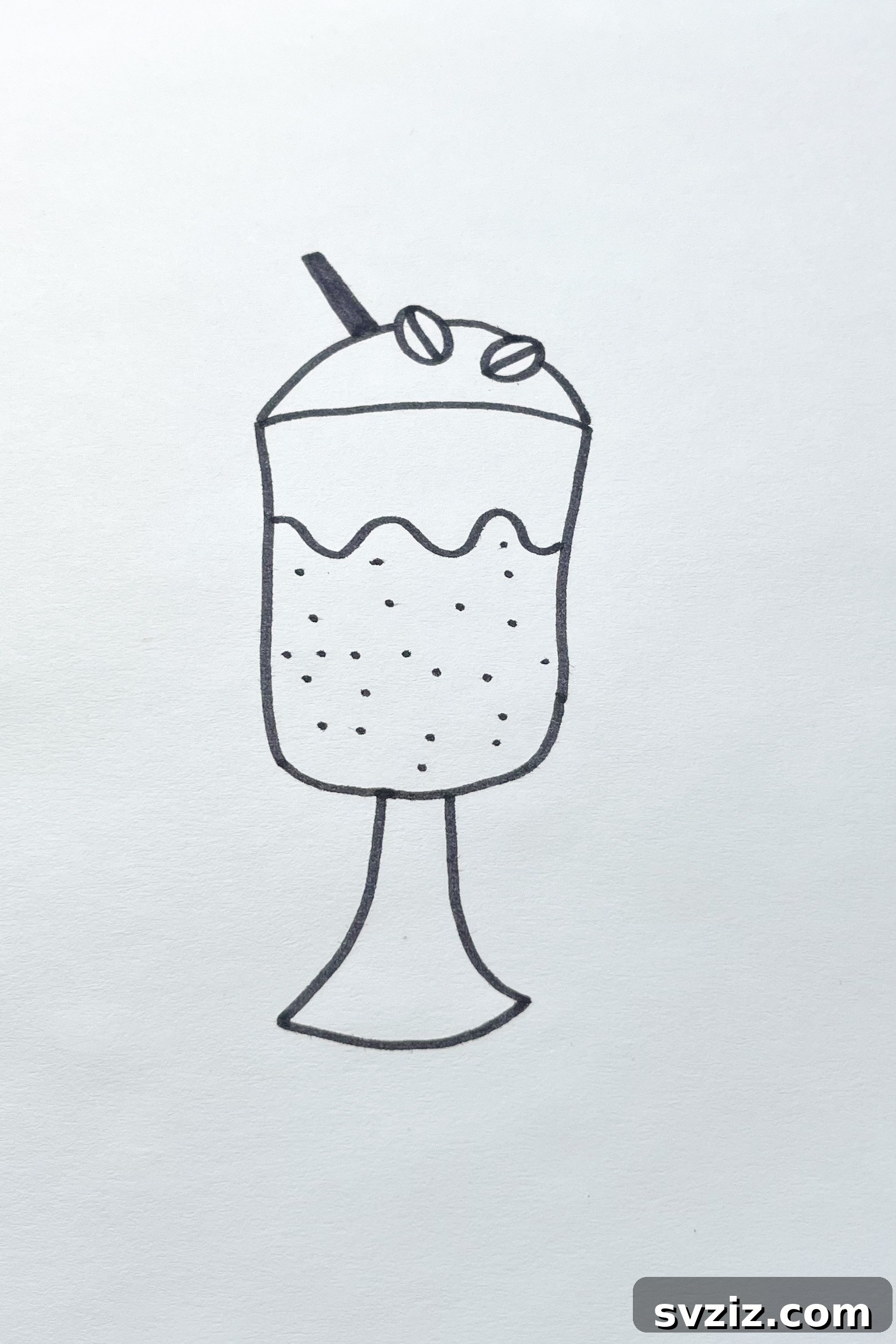 Whimsical Food Sketchbook Starters 4 iced coffee drawing