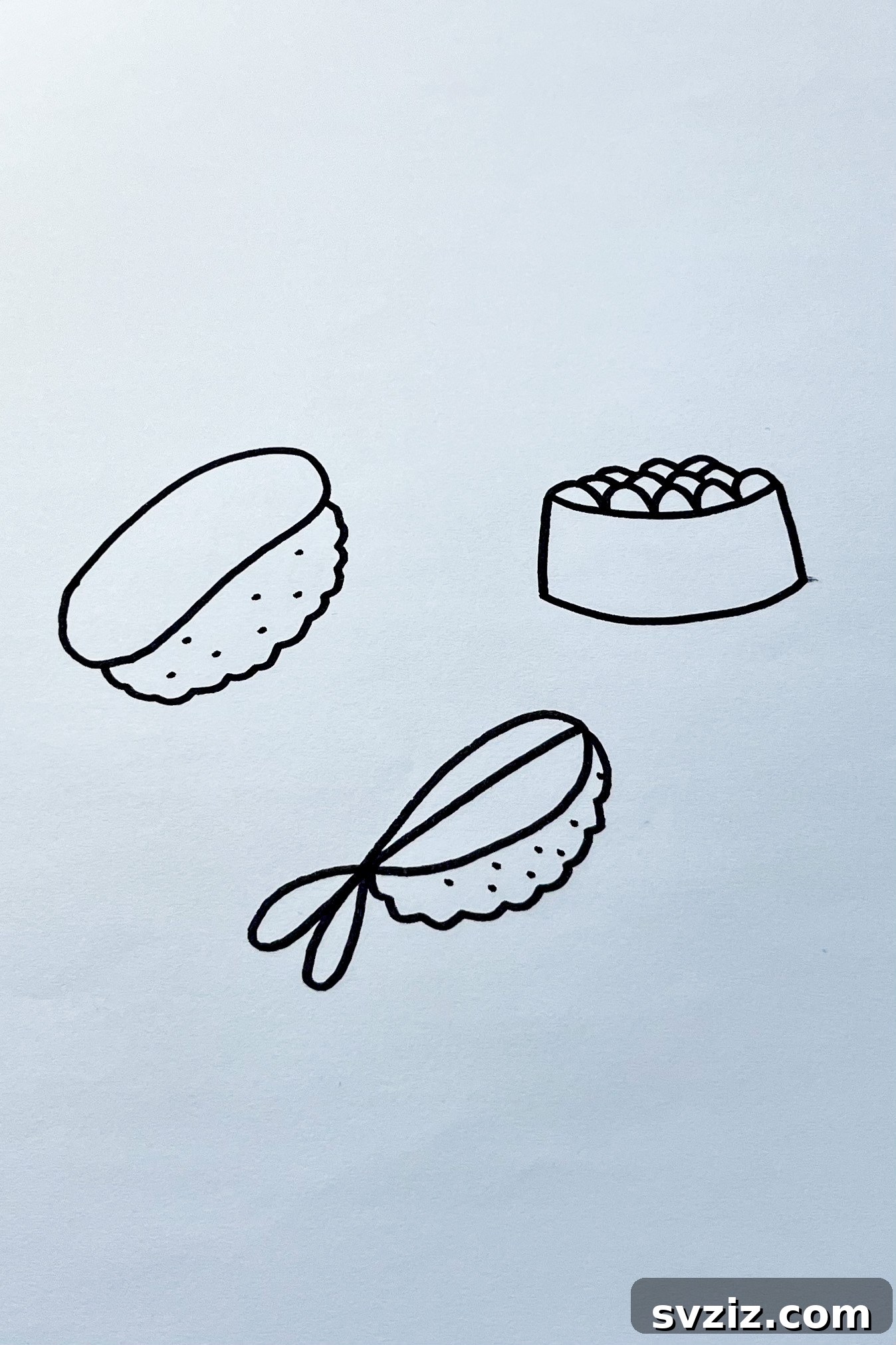 Whimsical Food Sketchbook Starters 7 sushi drawing