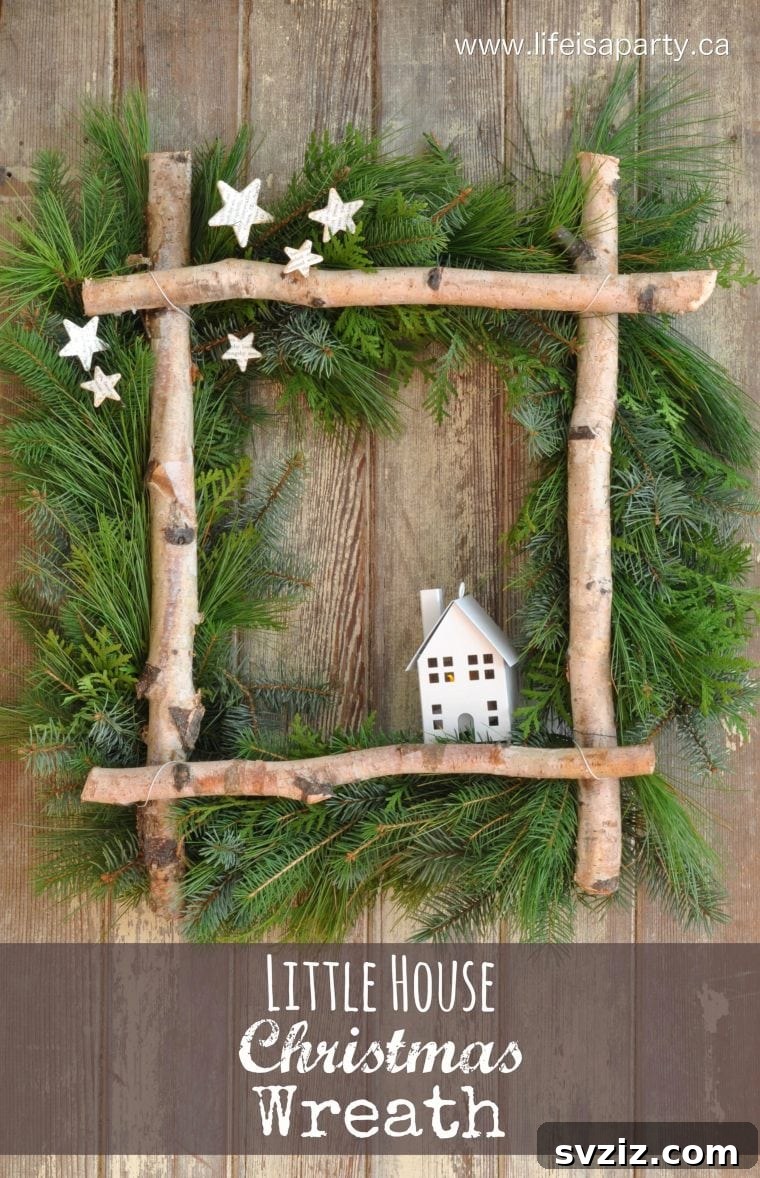 20 Distinctive Christmas Wreath Inspirations 14 Christmas village wreath