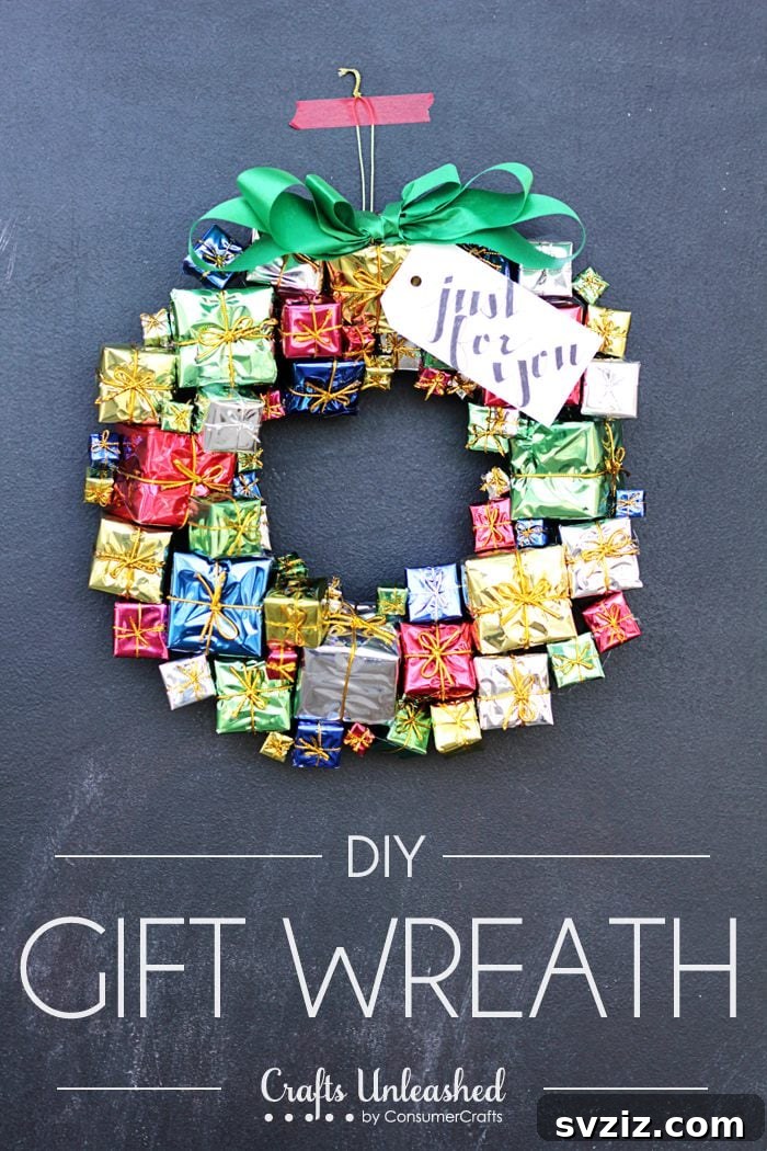 20 Distinctive Christmas Wreath Inspirations 17 gift box Christmas wreath