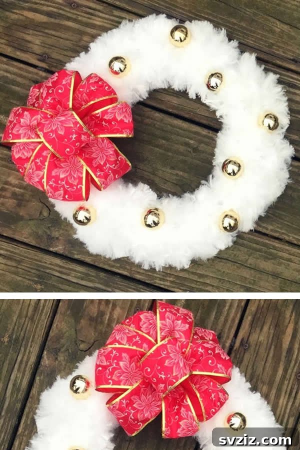 20 Distinctive Christmas Wreath Inspirations 4 fluffy snowball Christmas wreath