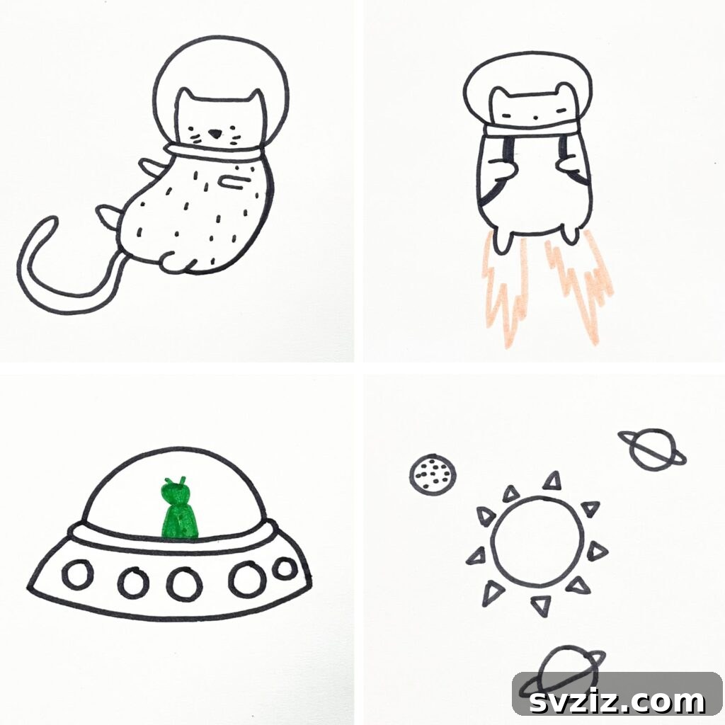 31 Cosmic Drawing Inspirations 2 Inspiring outer space drawing ideas for artists of all levels
