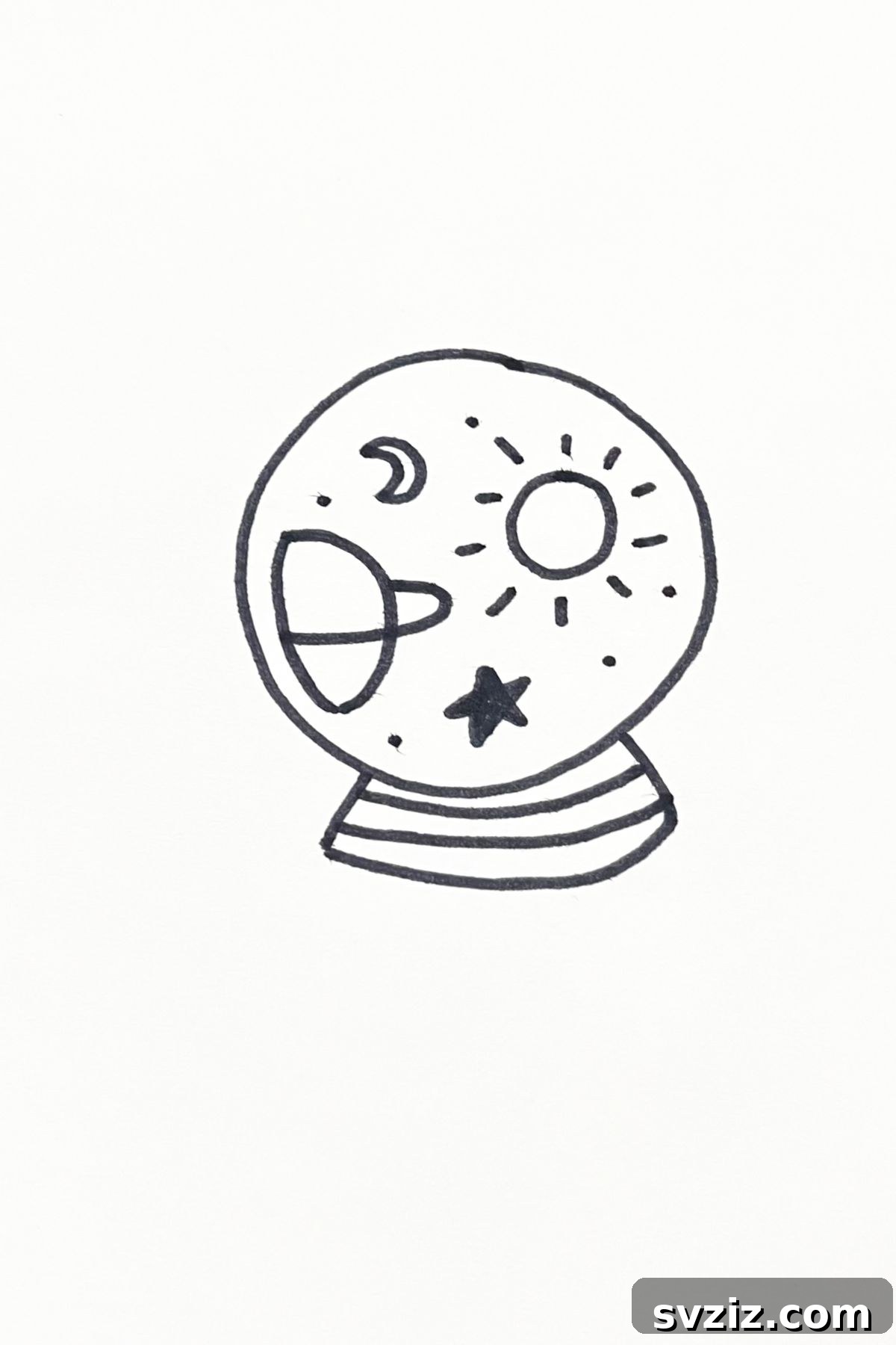 31 Cosmic Drawing Inspirations 11 Unique outerspace snow globe drawing idea