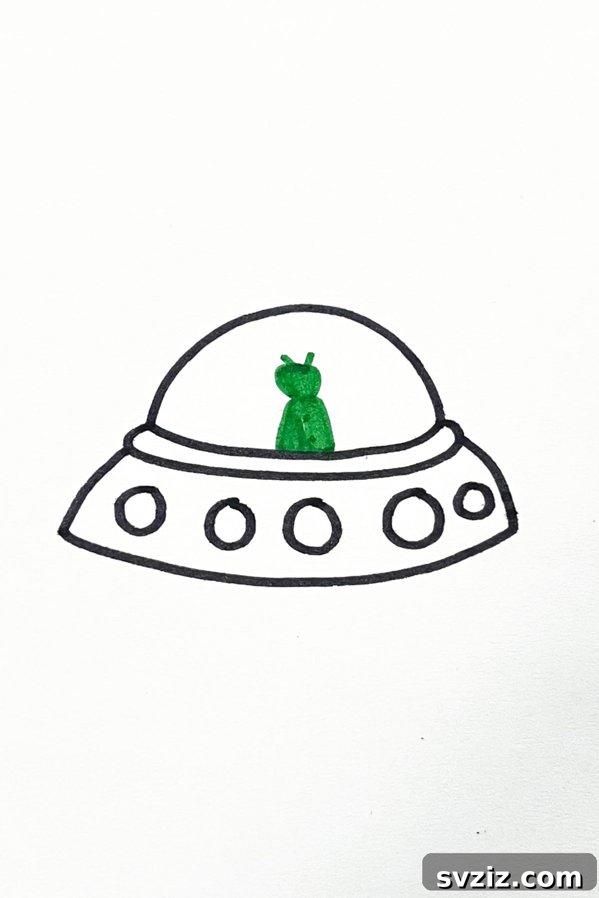 31 Cosmic Drawing Inspirations 15 Classic UFO drawing idea with beaming lights