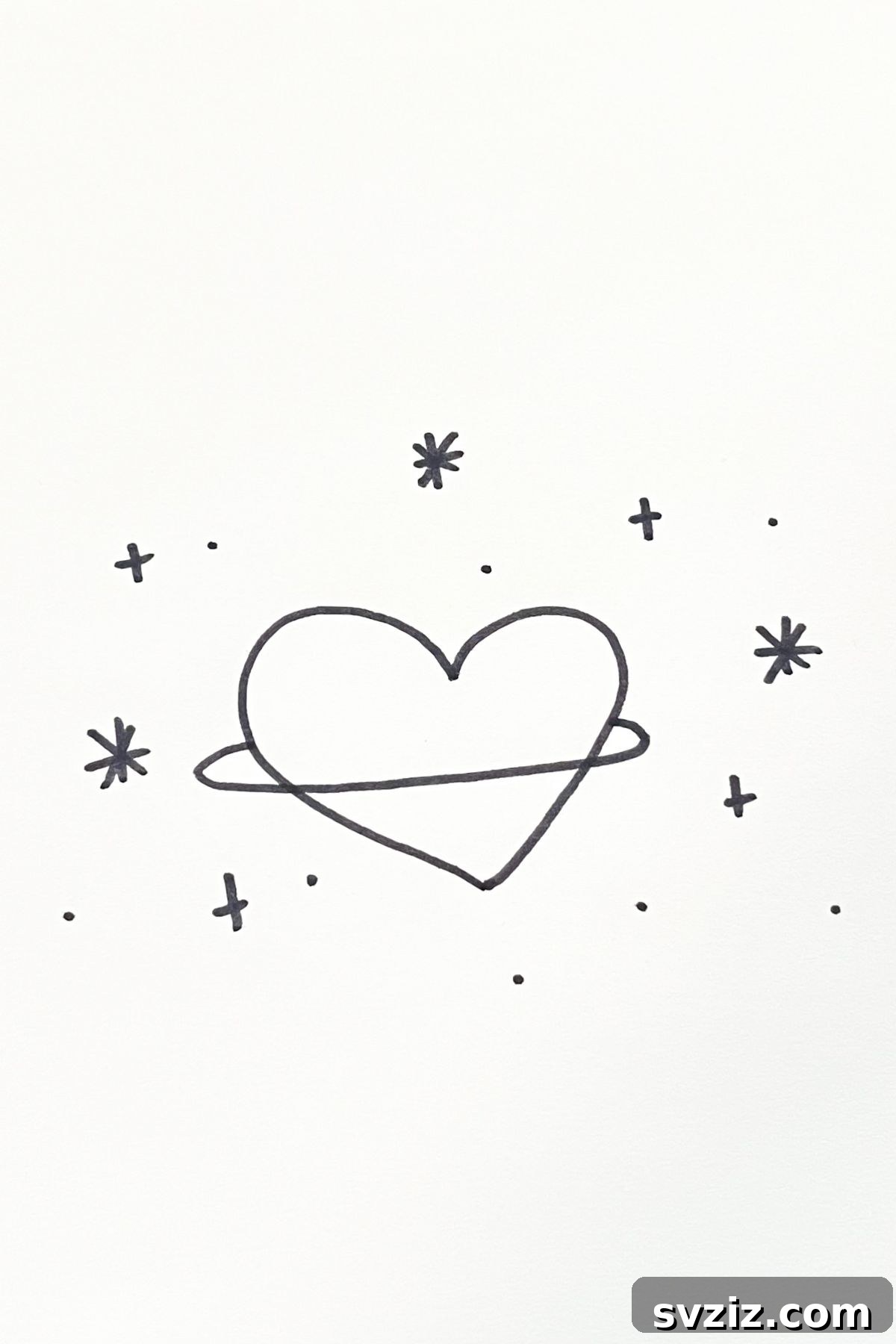 31 Cosmic Drawing Inspirations 18 Romantic hearts and stars drawing idea for dreamers